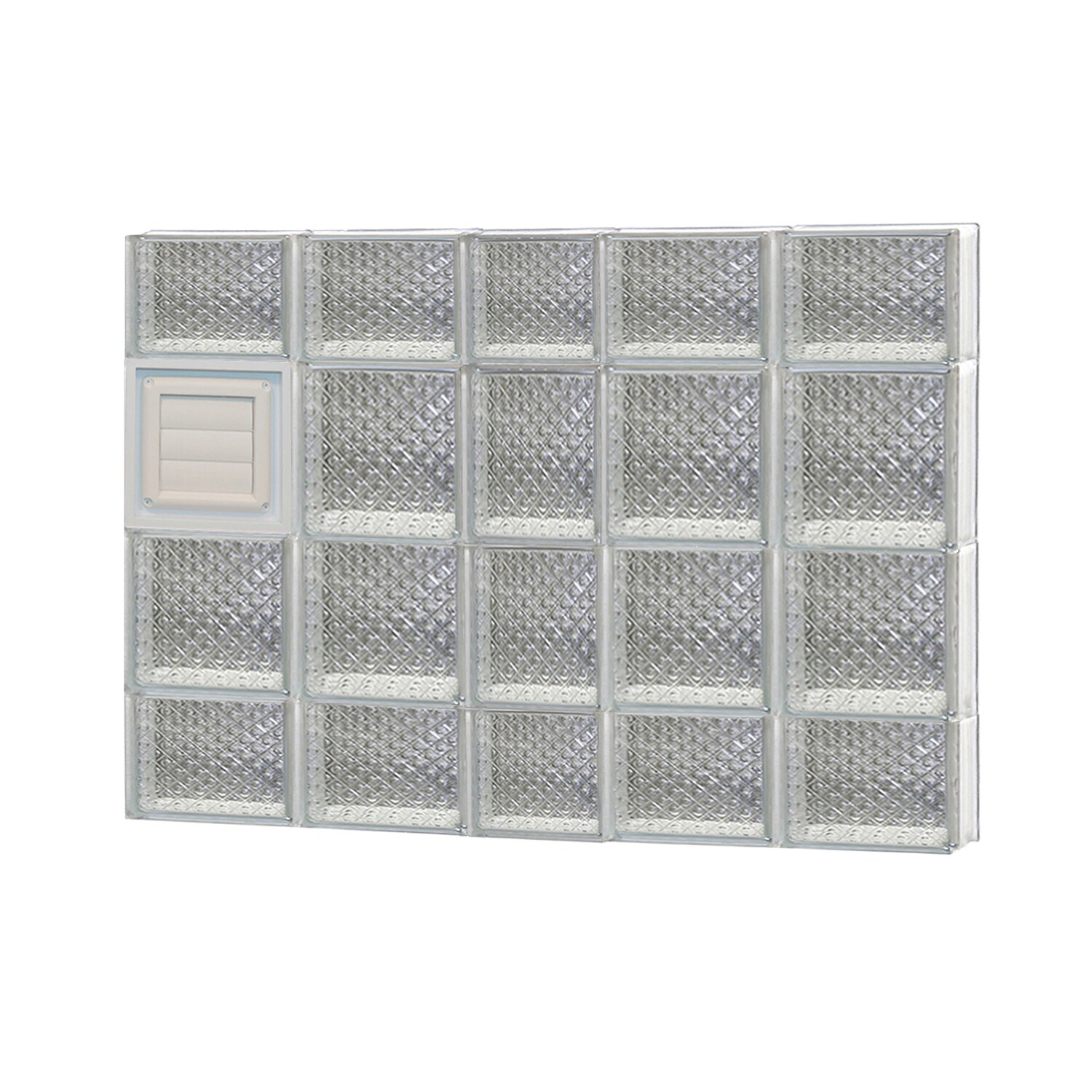 REDI2SET D3828DP Diamond Glass 36-3/4-in x 27-in Frameless Replacement Dryer vent Glass Block Window
