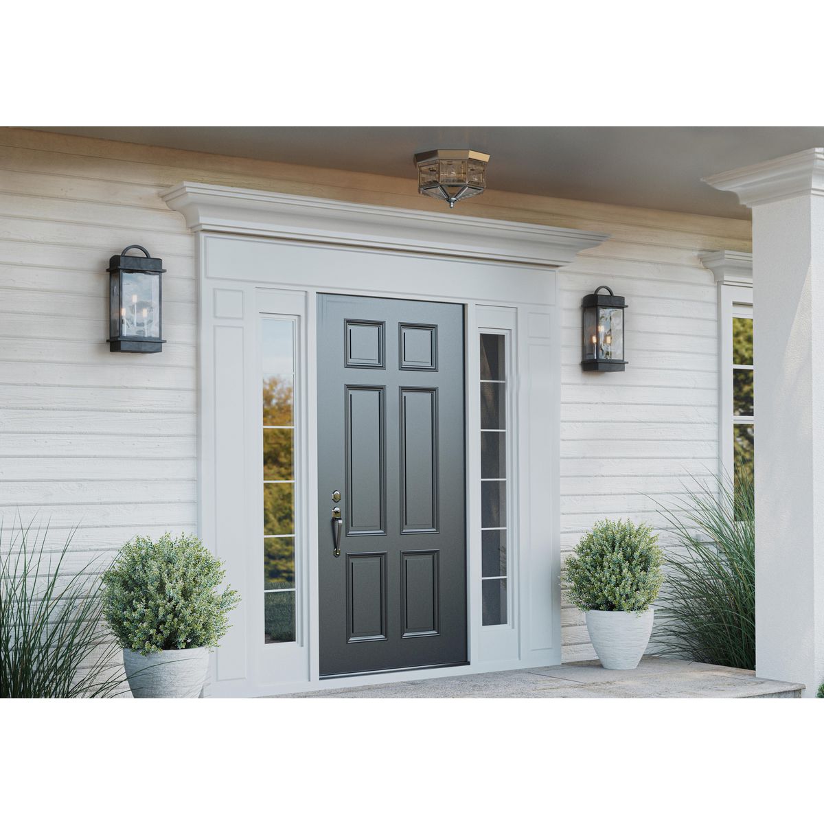 Brushed Nickel 3-Light Flush Mount with Clear Beveled Glass