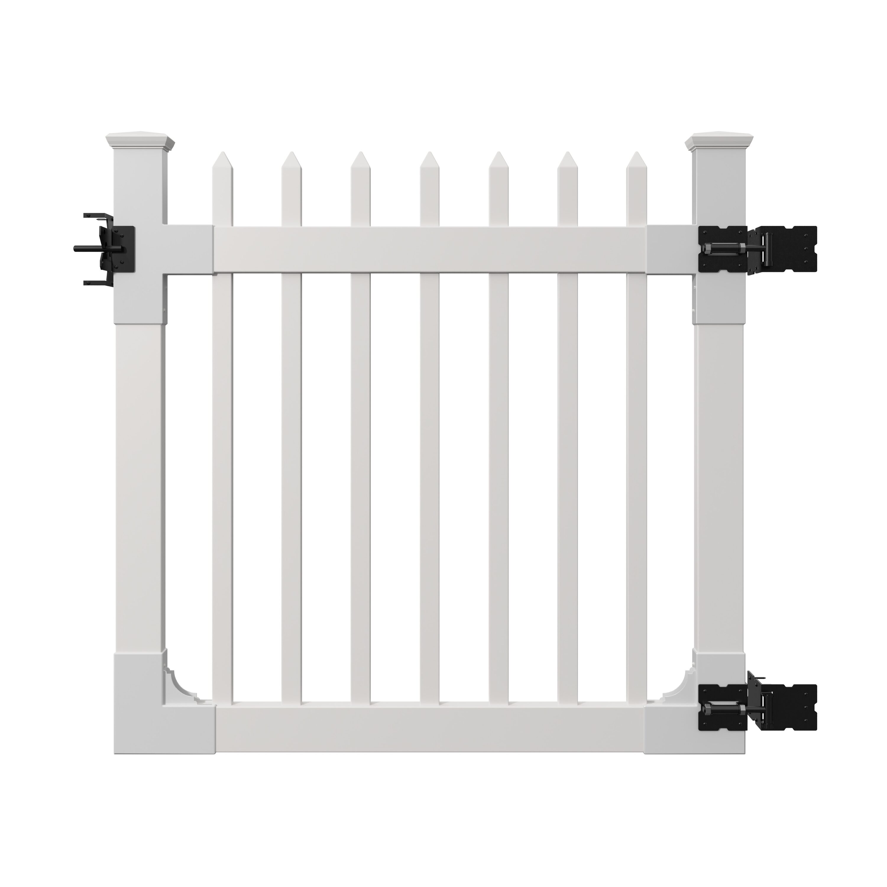 WamBam Fence BL19102 Nantucket 4-ft H x 4-ft W Nantucket Gate Vinyl Flat-top Fence gate kit No Dig (Unassembled)