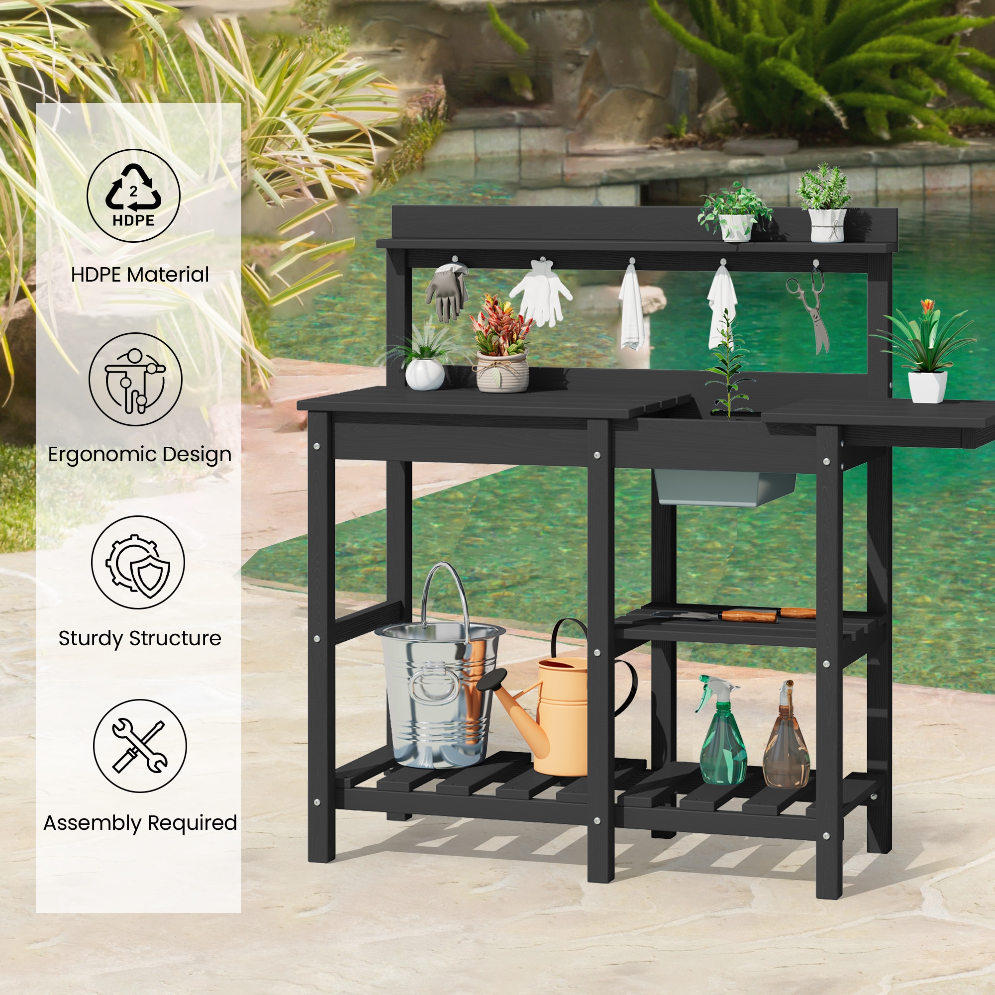 JEAREY PEYYGZT-BK Potting-Benches - View #4