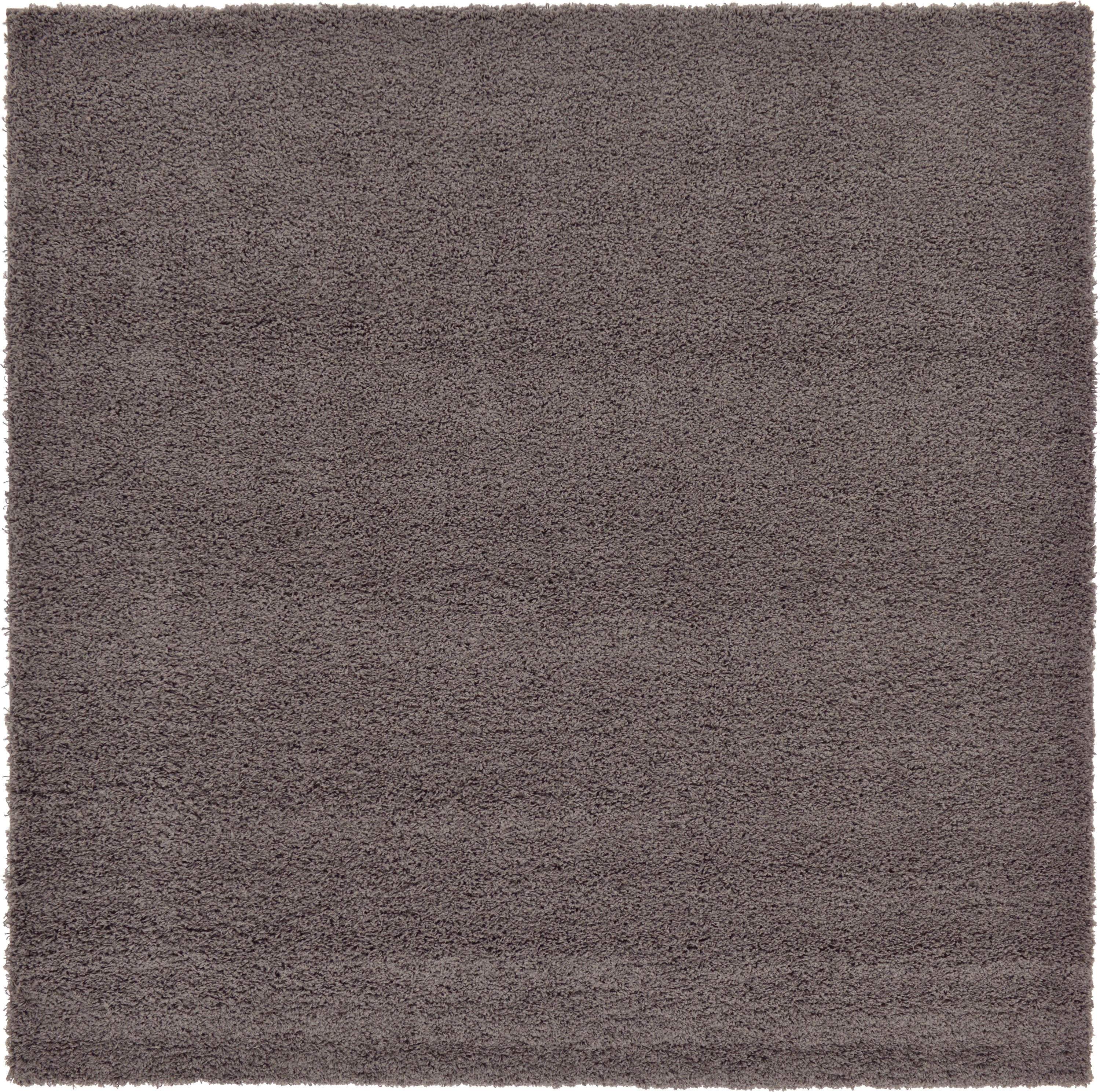 Lavish Gray Square Synthetic Shag Rug for Kids' Rooms