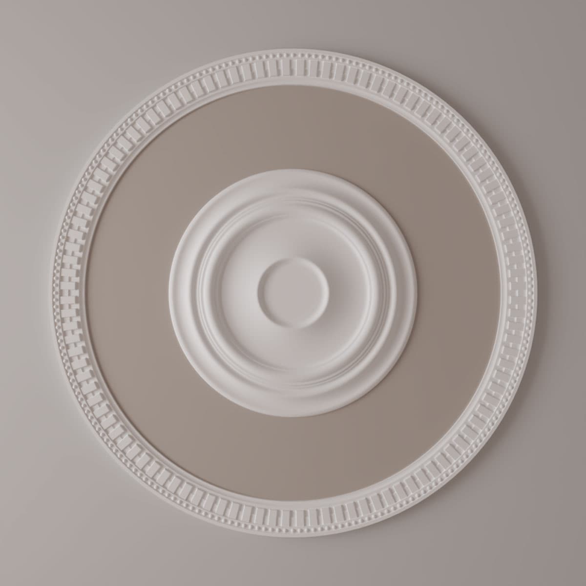 Ekena Millwork 47" Primed Dentil and Bead Decorative Ceiling Ring