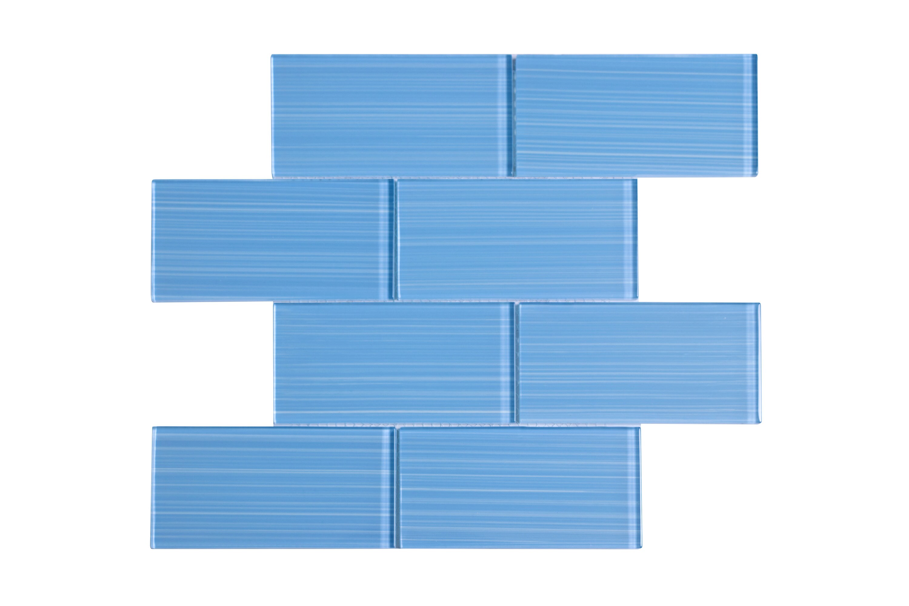 WS Tiles WST-26CH Hand Painted Glass Series Sky Blue 3-in x 6-in Hand-painted Glass Standard Wall Tile ( 5-sq ft Carton )