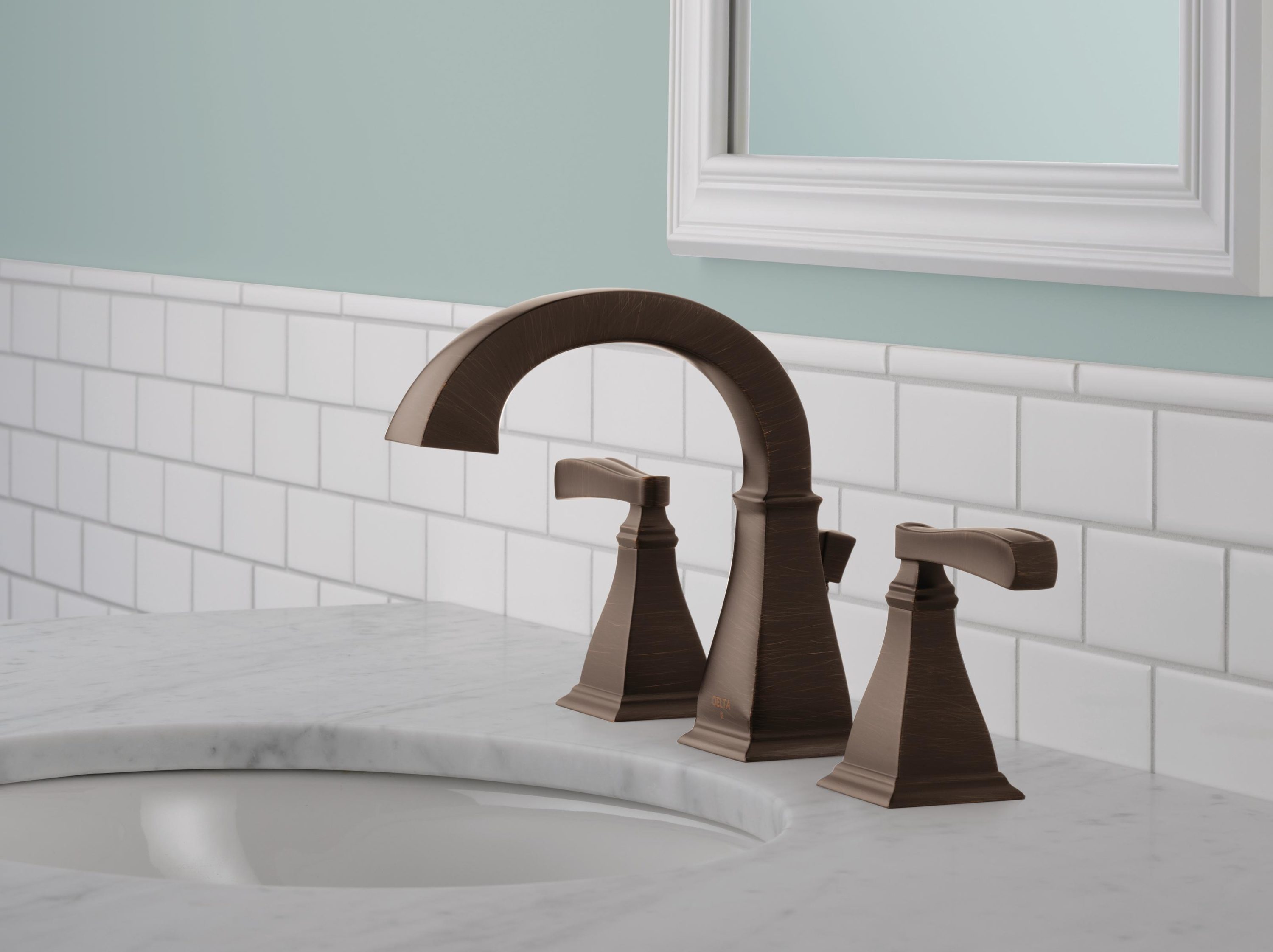 Delta Olmsted Venetian Bronze 8 In Widespread 2 Handle Watersense Bathroom Sink Faucet With