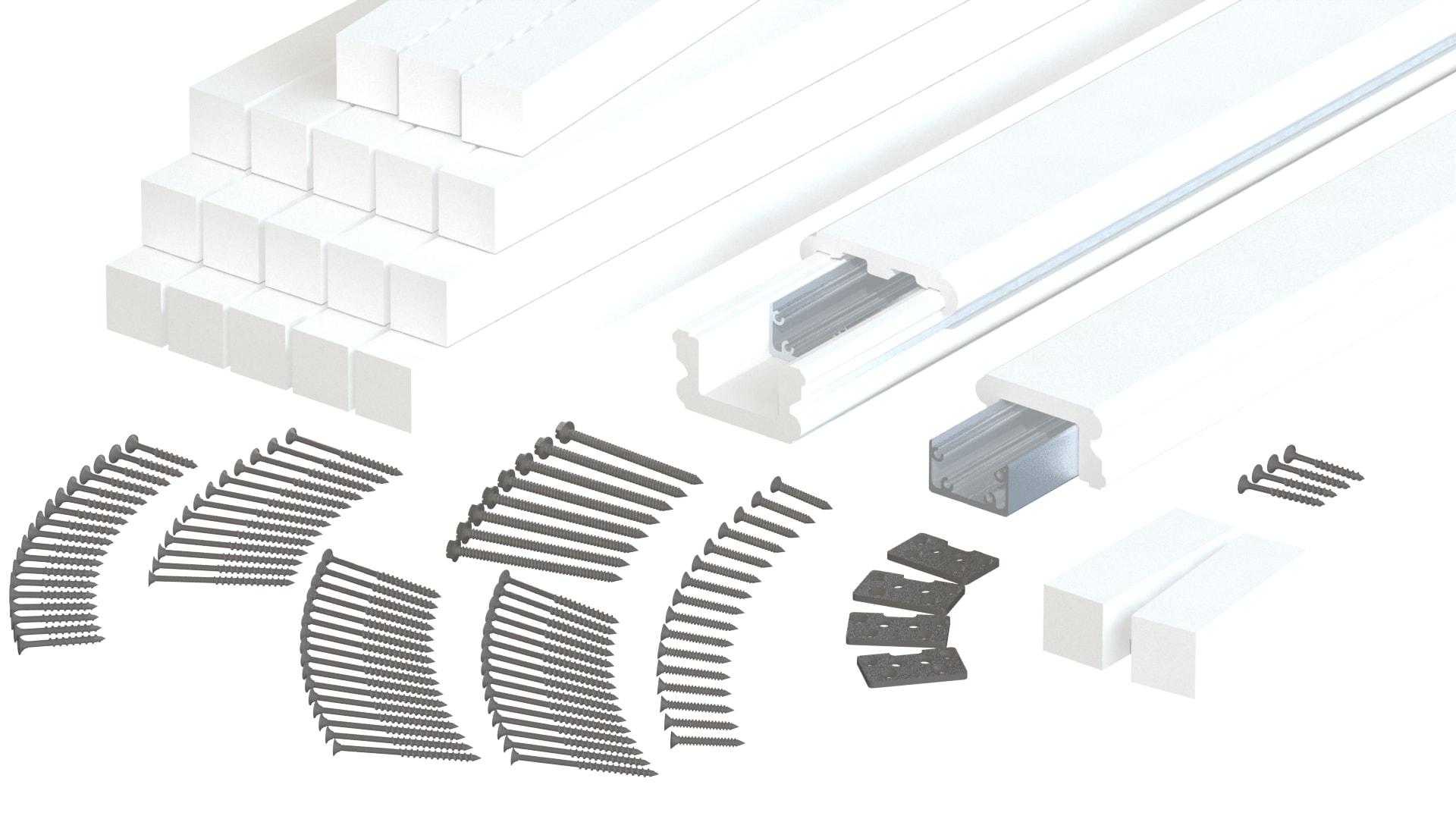 TimberTech Pinnacle 8-ft x 42-in White PVC Deck Rail Kit Hardware Included