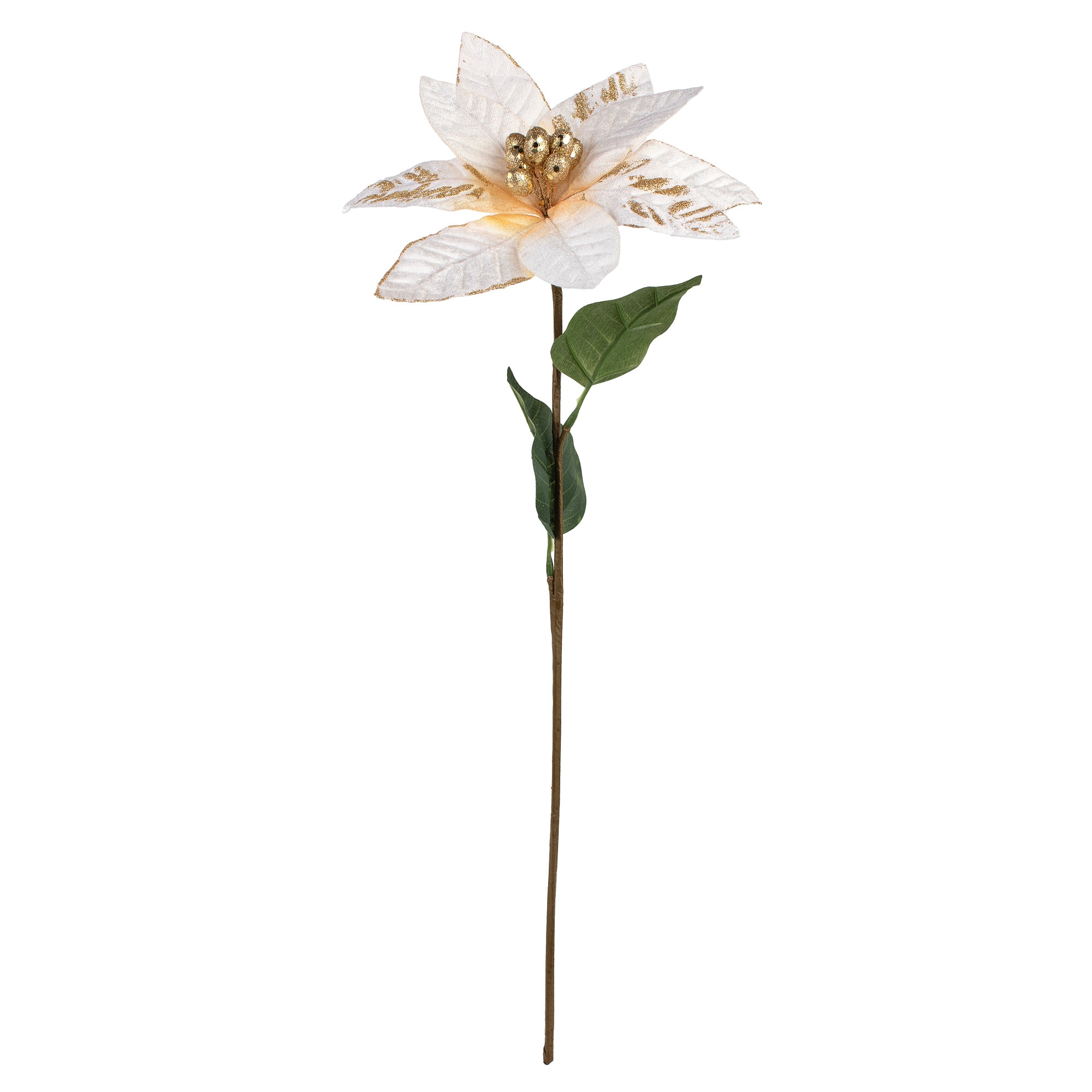 Holiday Living Cream Poinsettia Christmas Tree Pick Decoration in the ...
