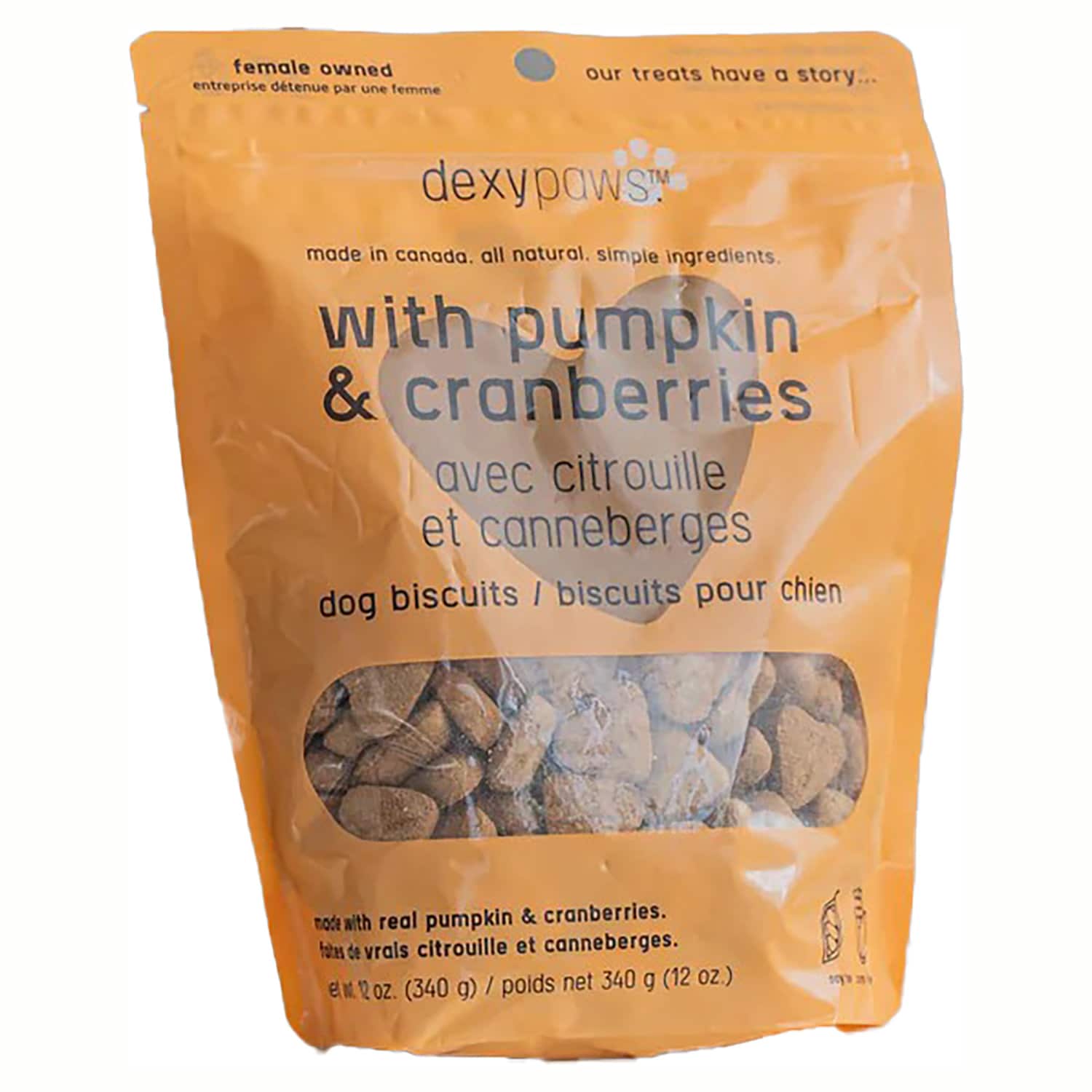 Dexypaws Crunchy treats for Dog Pumpkin and Cranberry Flavor 1 Ounce(s)