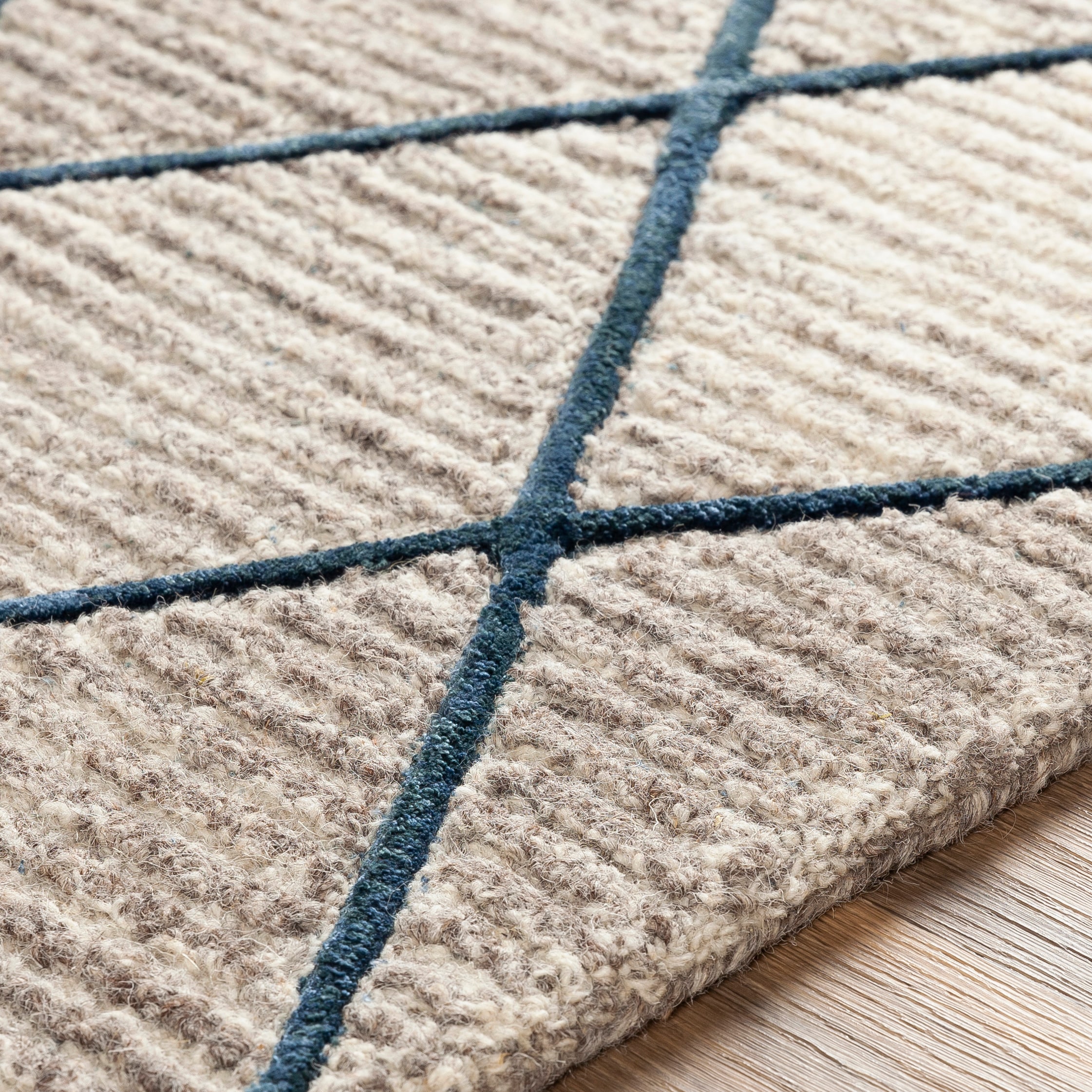 Handmade Blue Wool and Viscose Tufted 8' x 10' Area Rug