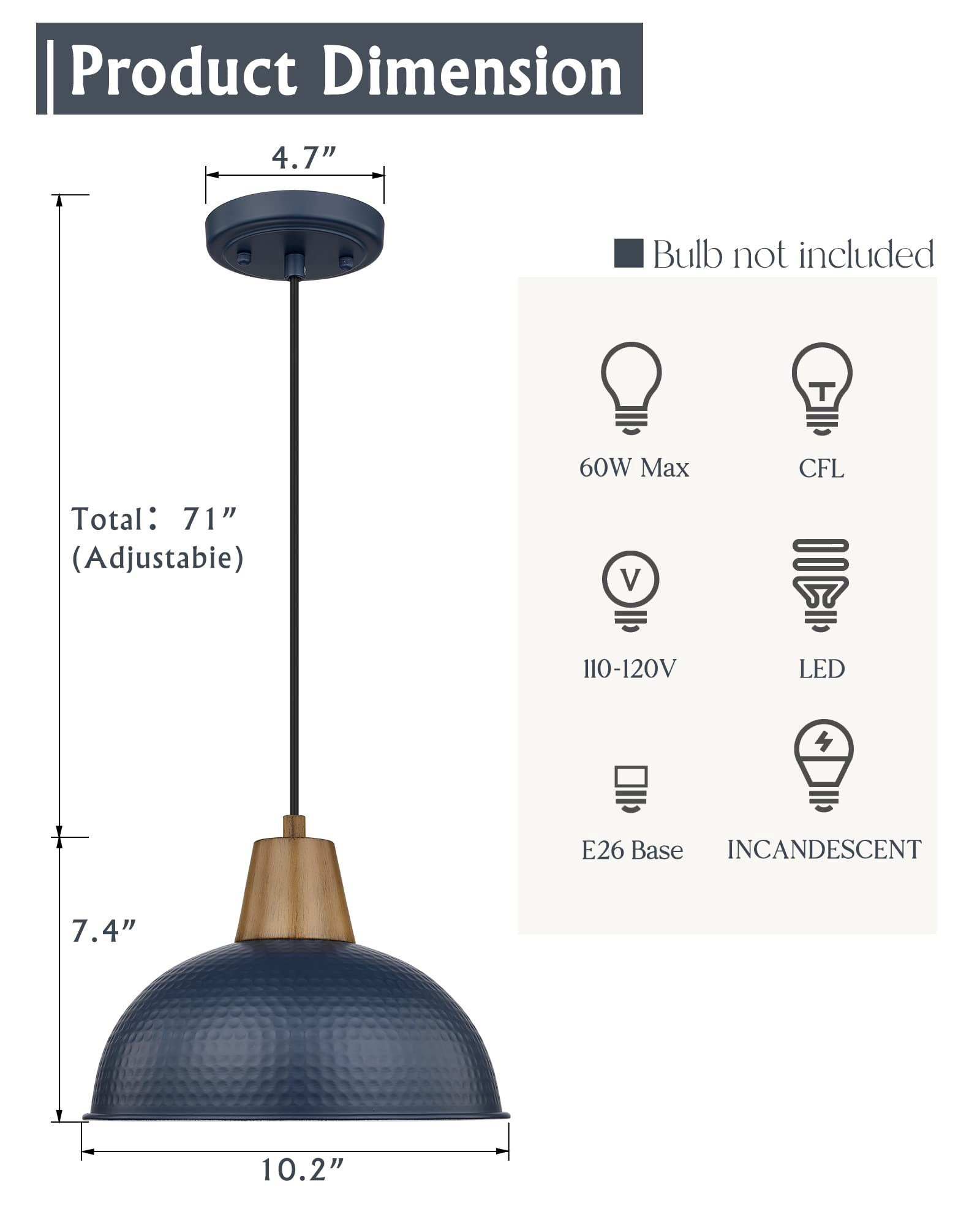 LTMATE LS4FG58MIL BLUE Pendant-Lights - View #3