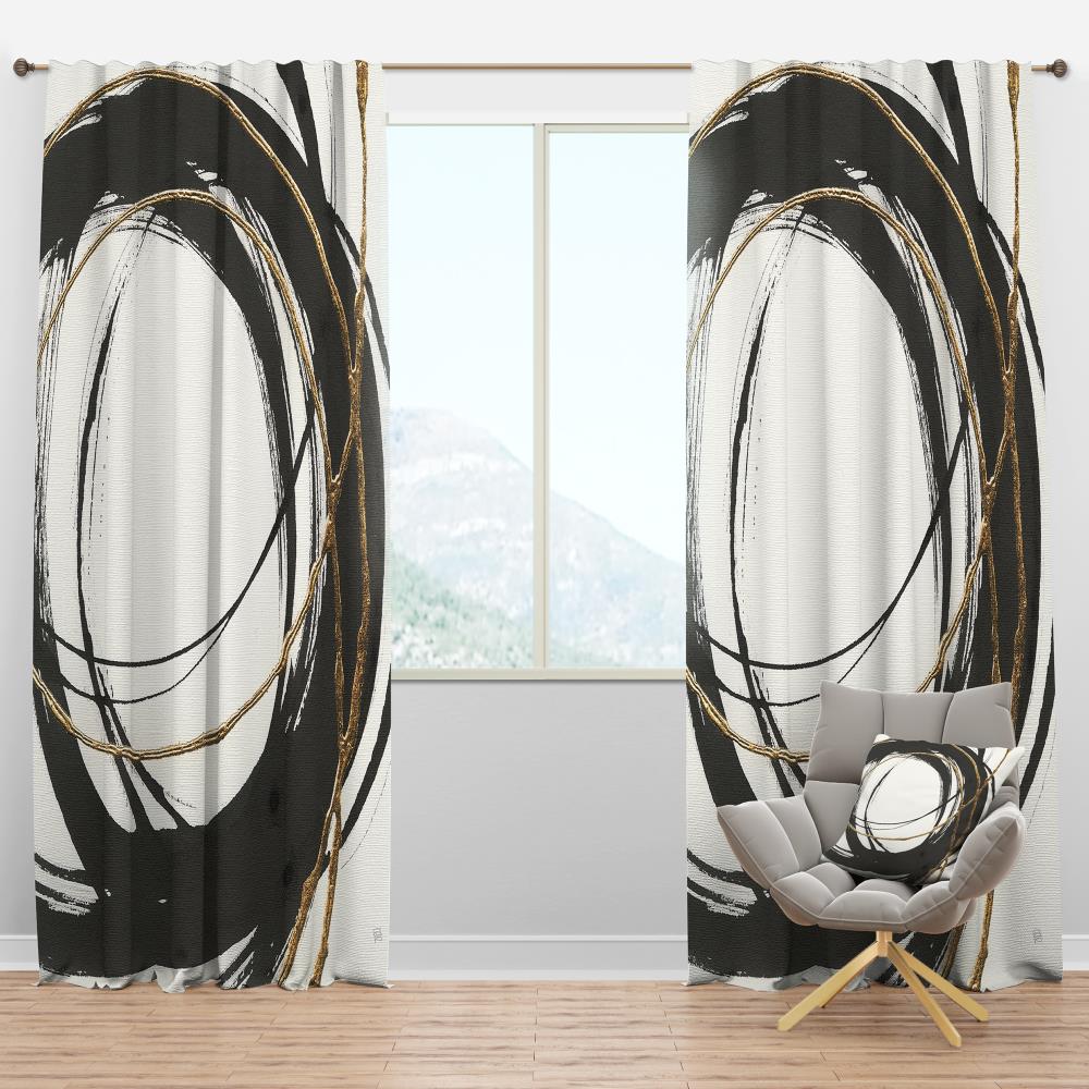 Designart CTN30408-52-95 95-Inches Black Room darkening Thermal lined Rod pocket Single curtain panel