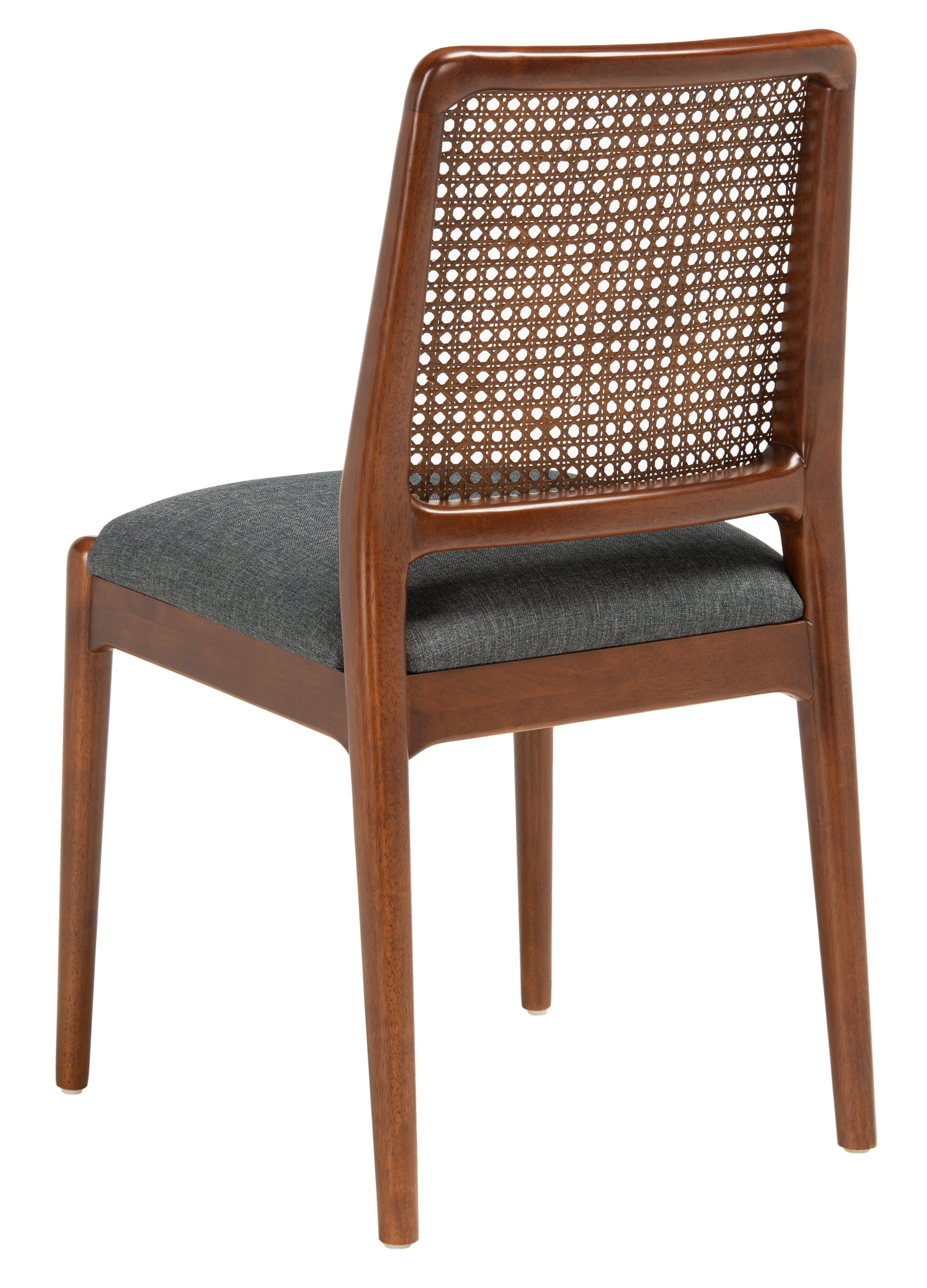 Gray Rattan and Cane Side Chair Set of 2