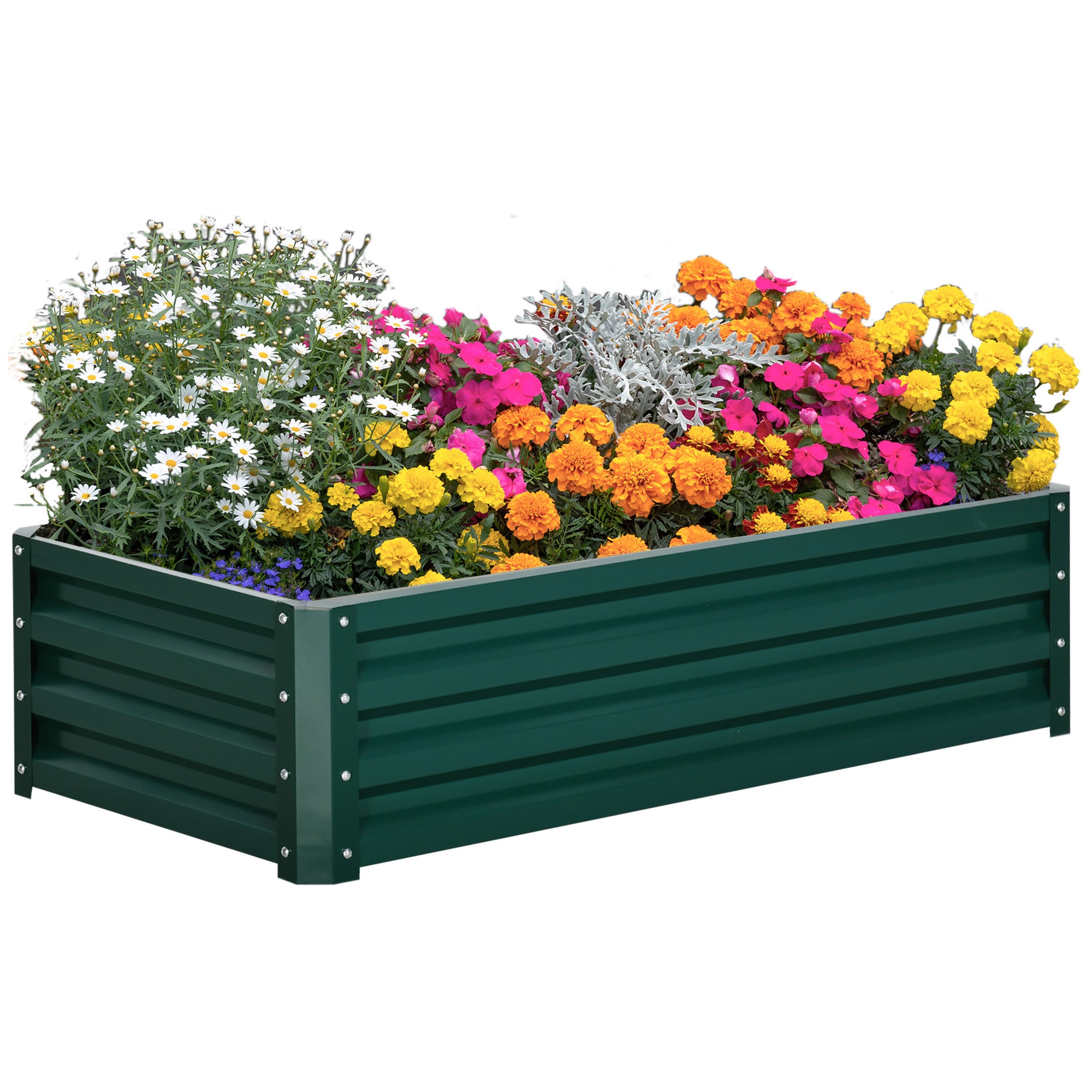 Damerin W248RA 7-cu ft 23.5-in W x 47.25-in L x 12-in H Green Powder-coated steel Raised Garden Bed