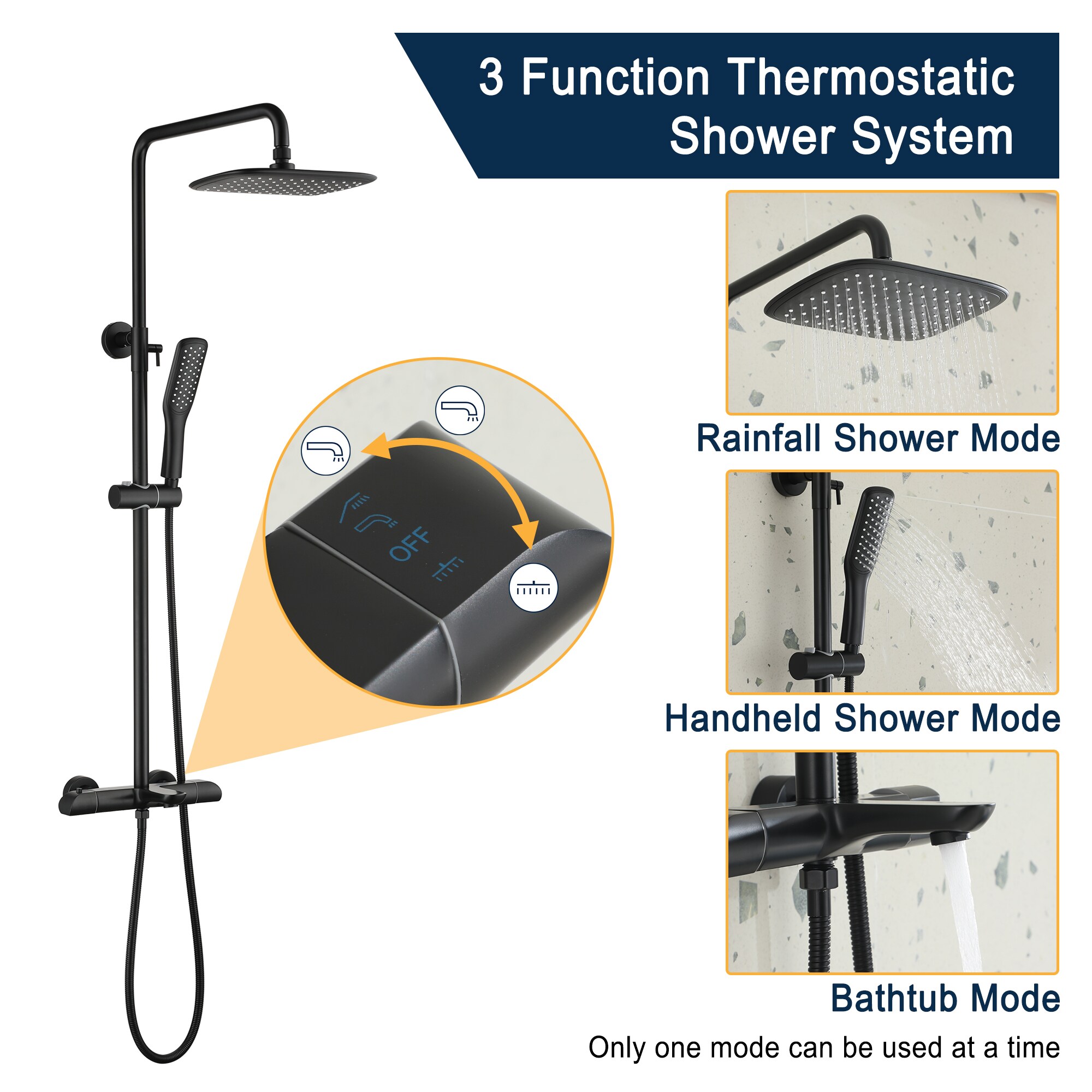 Mondawe MOEB112-12MB Showerhead-Bar-Panels - View #5