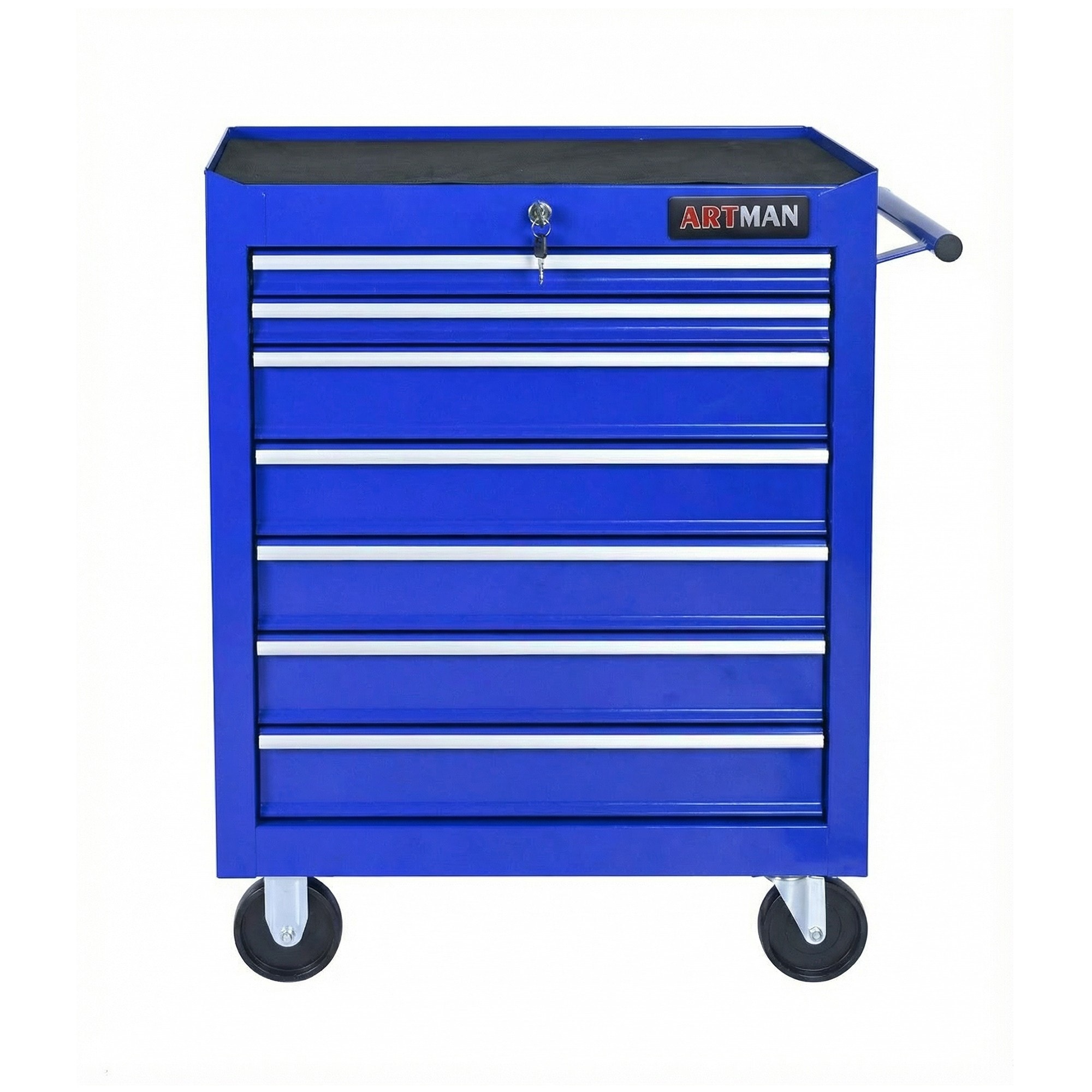 Dimakai 7 Drawer Rolling Tool Cabinet with Wheels Blue Mobile Storage Chest for Garage Workshop