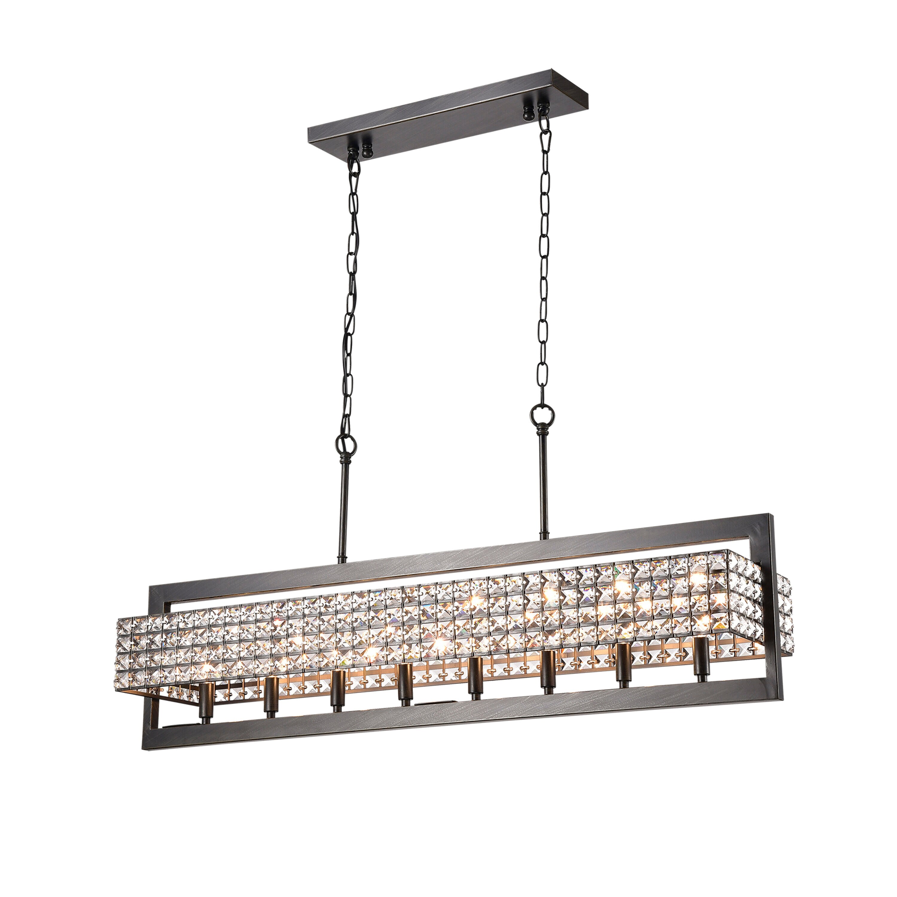 Greenville Signature AA1064 8 -Light Brushed Brown Modern/contemporary Beaded For Use in Bedrooms, Dining Rooms, Foyers, Kitchens, Living Rooms Chandelier