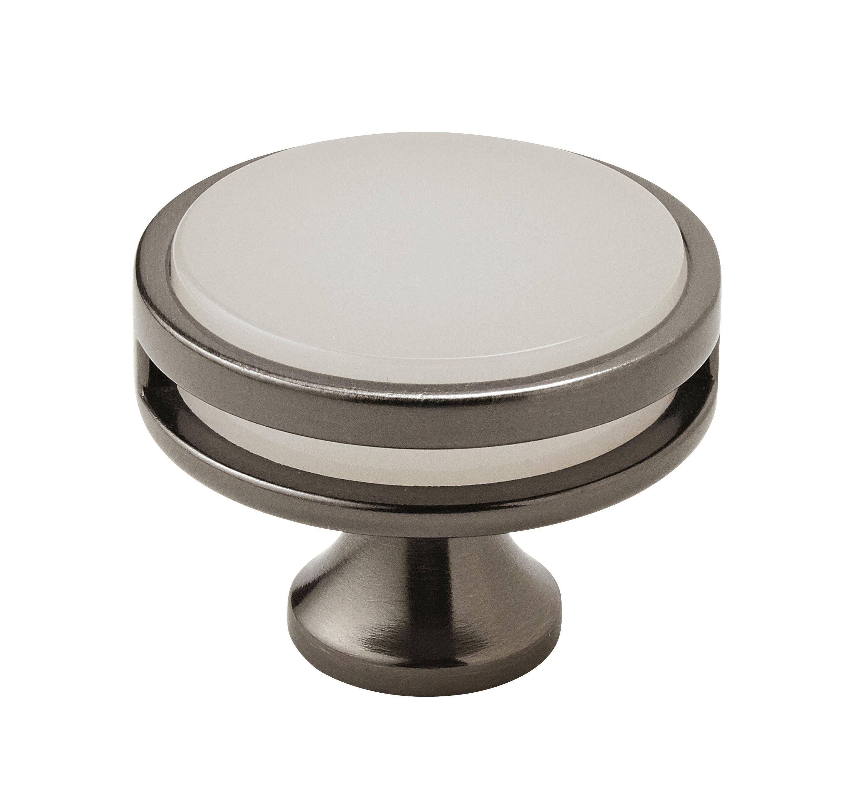Amerock BP36609GMFA Oberon 1-3/4-in Gunmetal/Frosted Round Contemporary Cabinet Knob