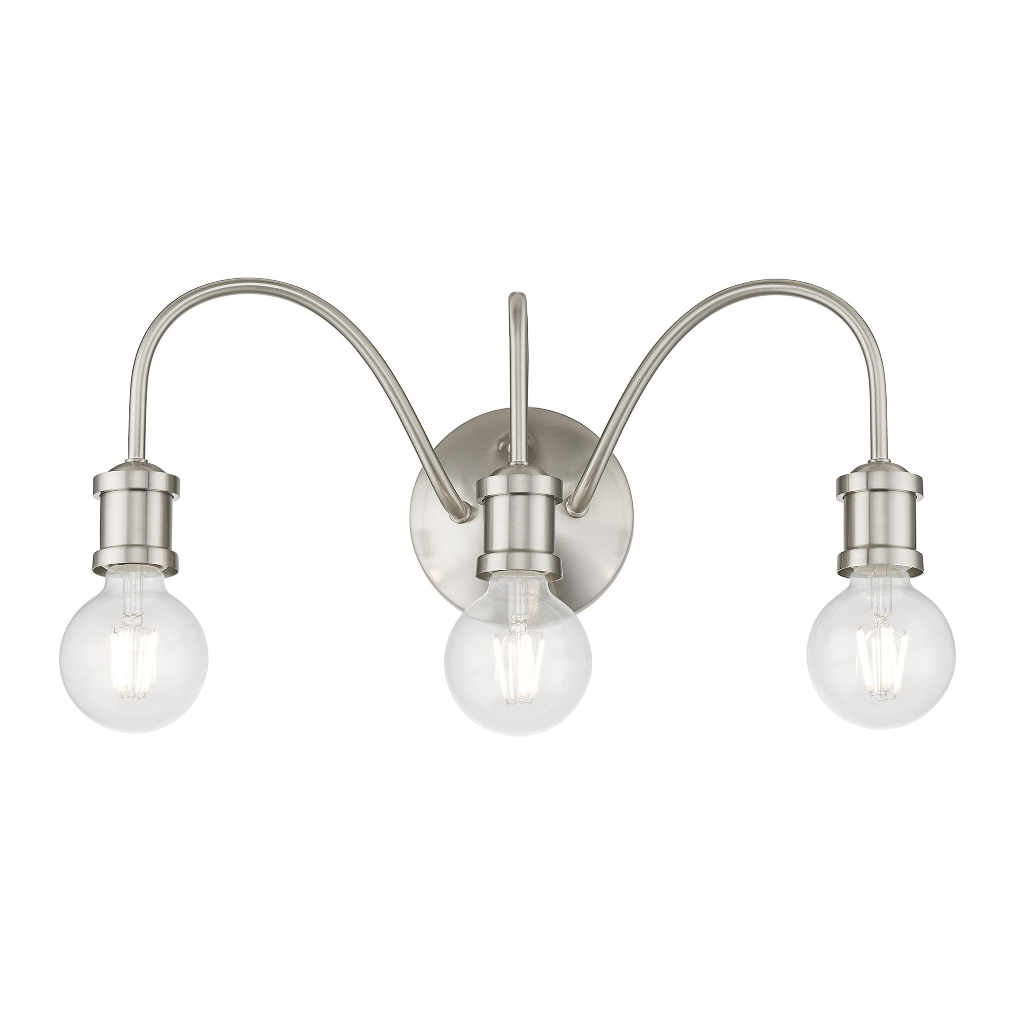 Brushed Nickel 3-Light Dimmable Vanity Fixture