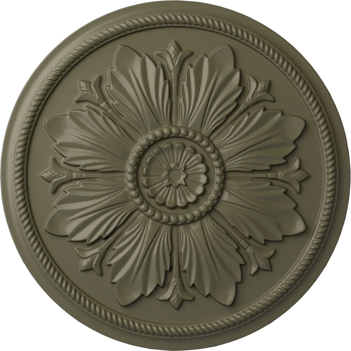 Ekena Millwork CM23KASSF Kaya 23.625-in W x 23.625-in L Painted Spartan Stone Polyurethane Whole Ceiling Medallion