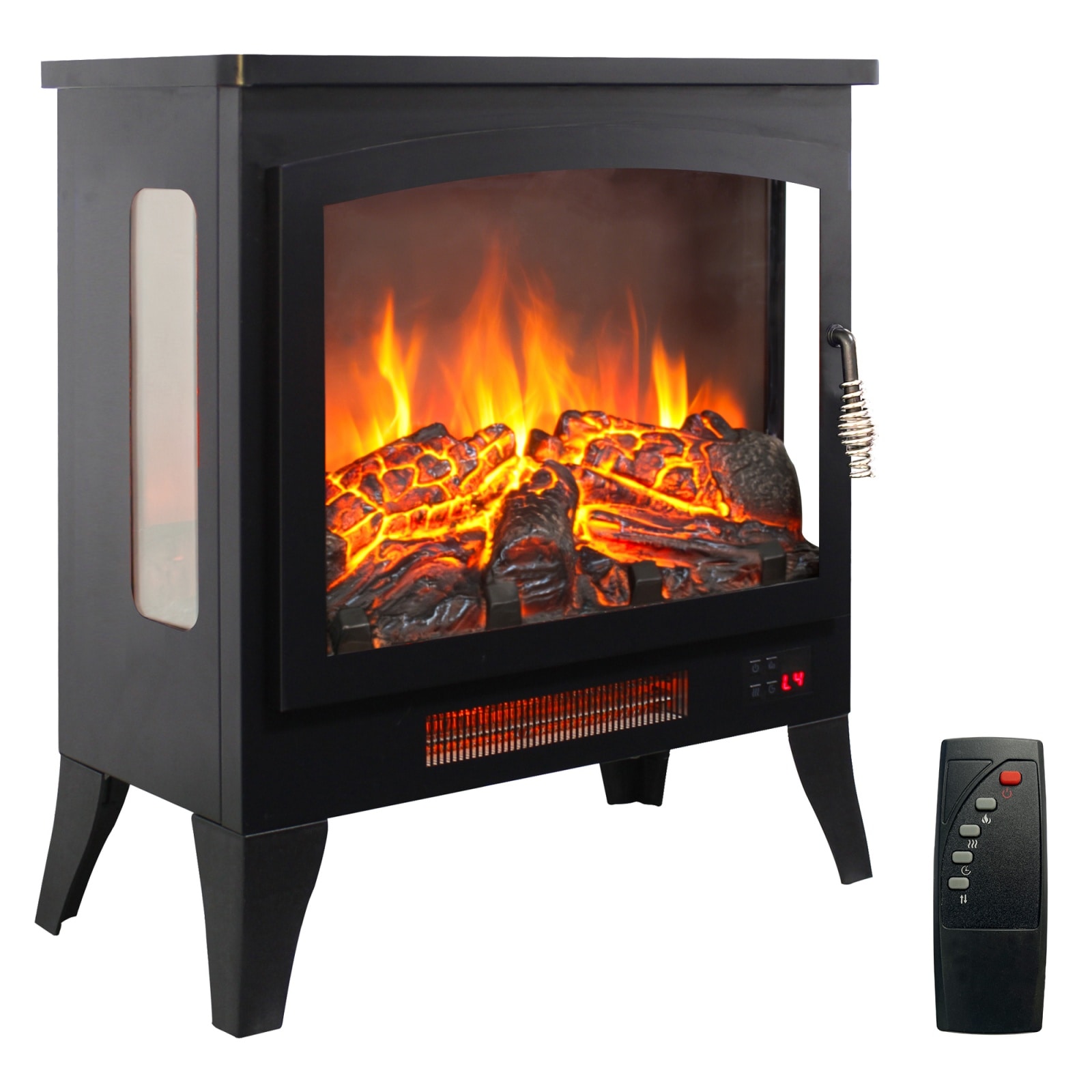 Lirago 21 inch Three-Sided Freestanding Electric Fireplace Stove Heater with 3D Flame Effect with Remote Control