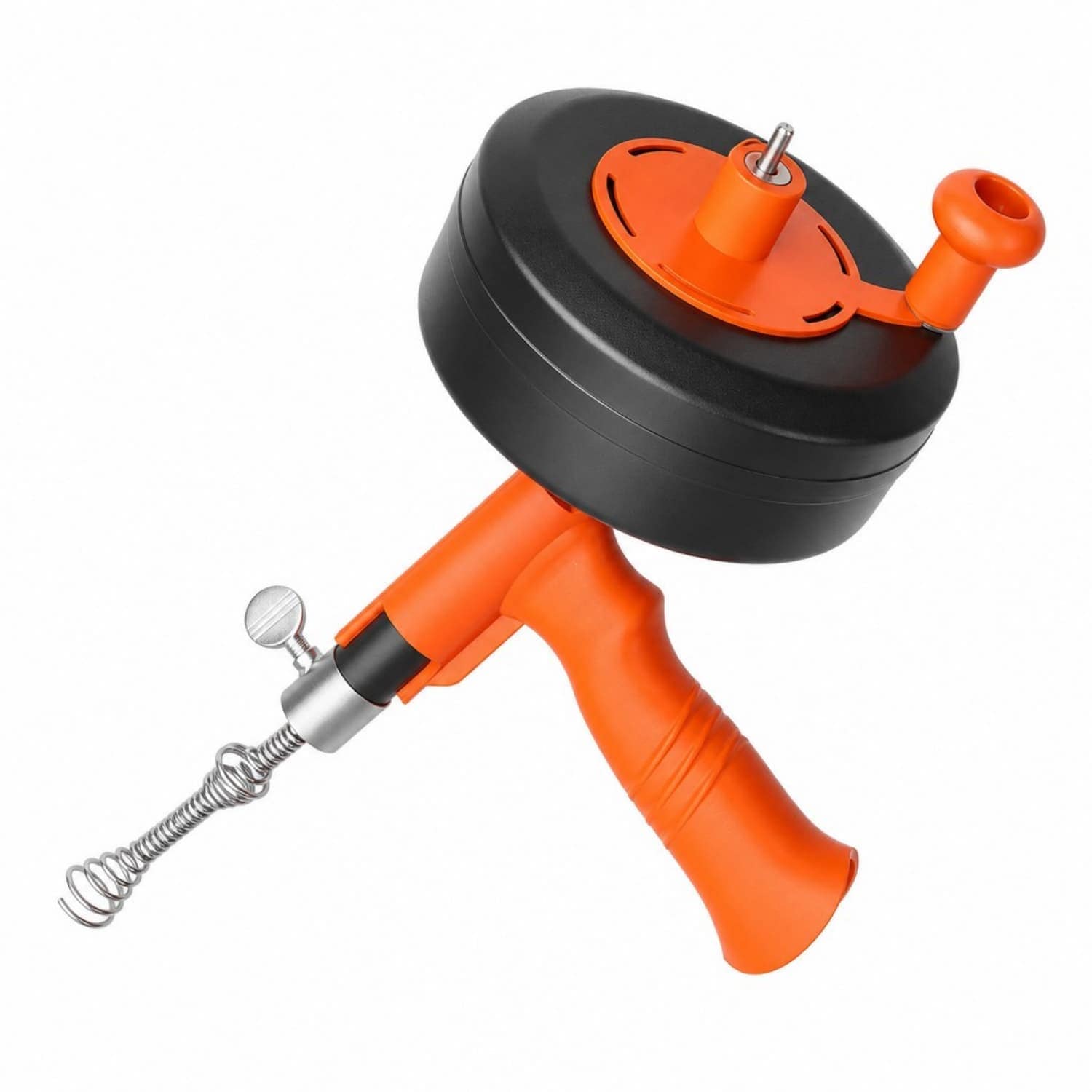 OGETFUUR 25ft Flexible Steel Orange Drain Snake Auger with Drill Adapter for Shower and Bathtub Clogs