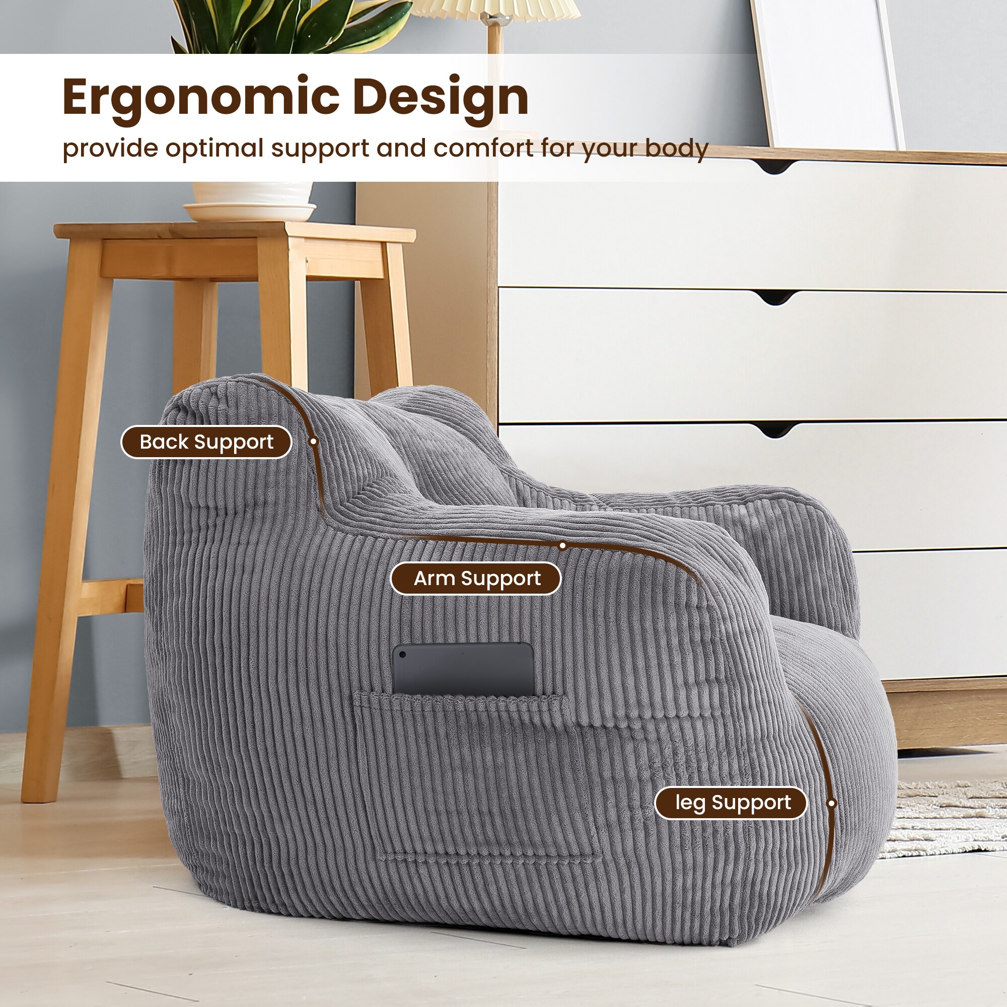 PamaPic BBC-G-ML1 Bean-Bag-Chairs - View #6