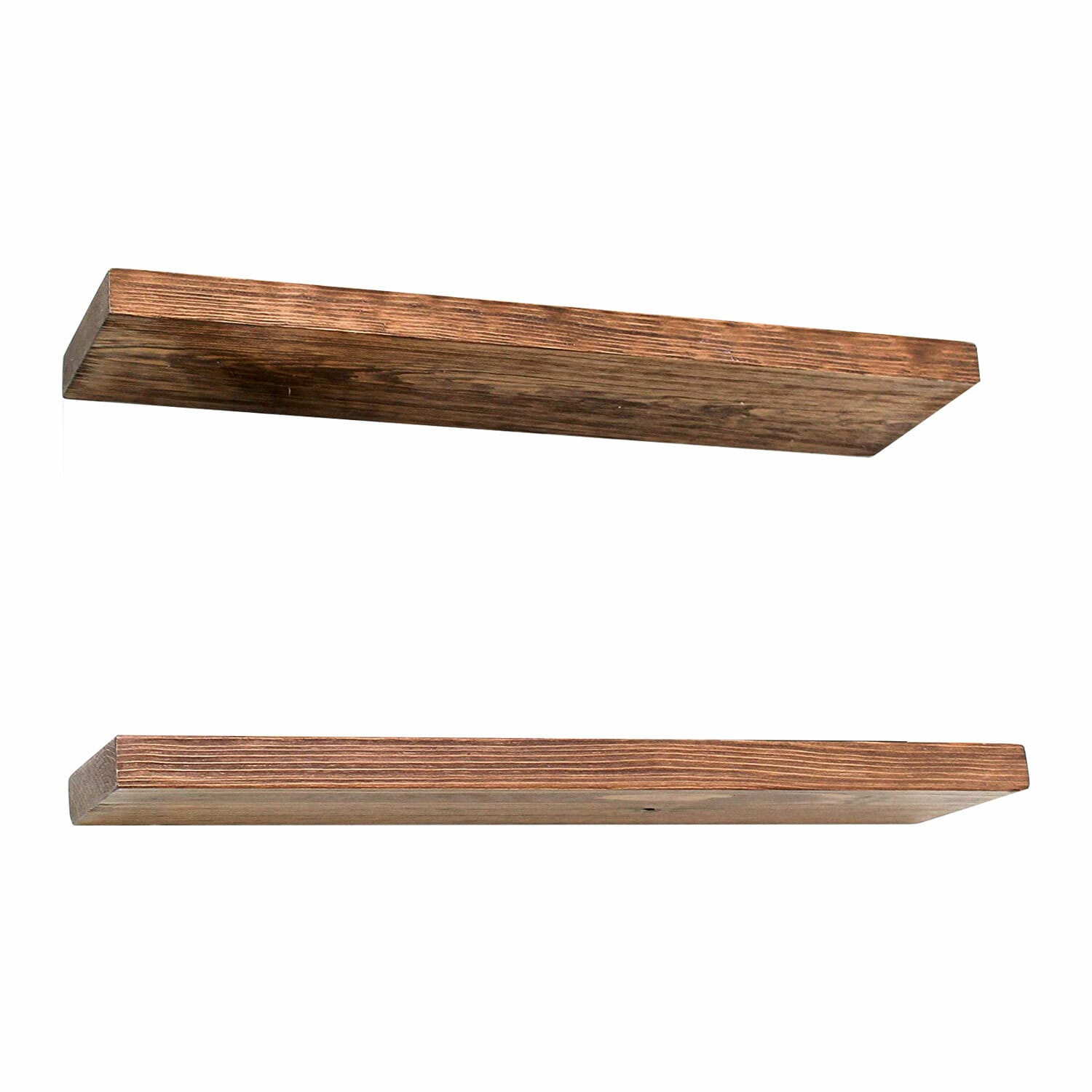 Sporgh 2 Piece Pine Solid Wood Floating Shelf (Set of 2) Gracie Oaks Finish: Dark Walnut, Size: 36 L x 5.5 W