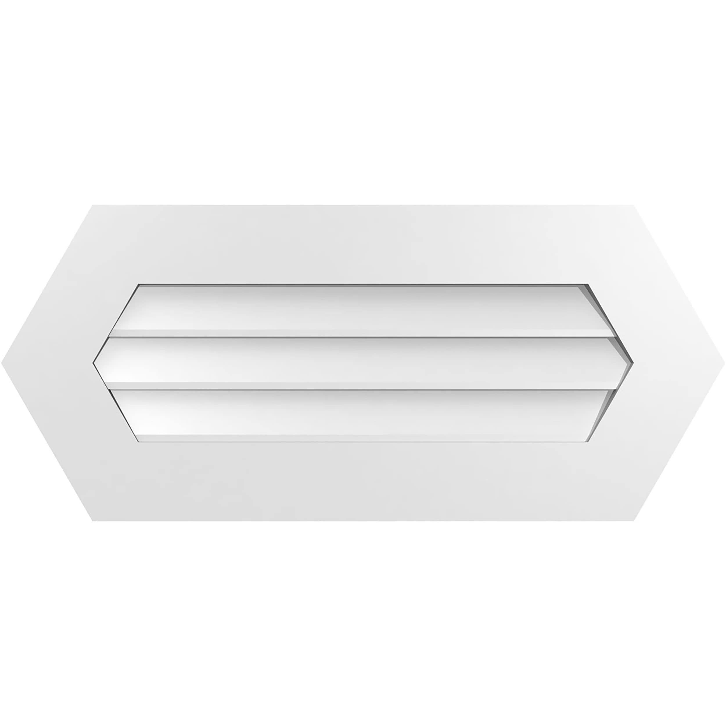 Ekena Millwork GVPHP32X1401SN 32-Inches x 14-Inches Off-white Peaked PVC Gable Louver Vent