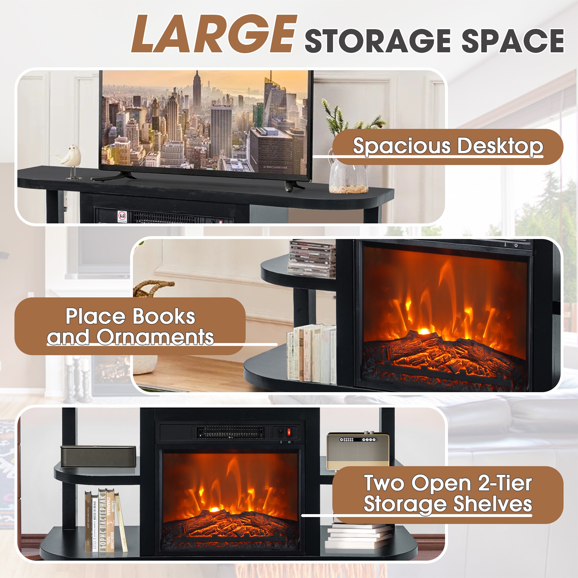 IHOMEadore BBJ01063-48-18C-BK Electric-Fireplaces - View #6