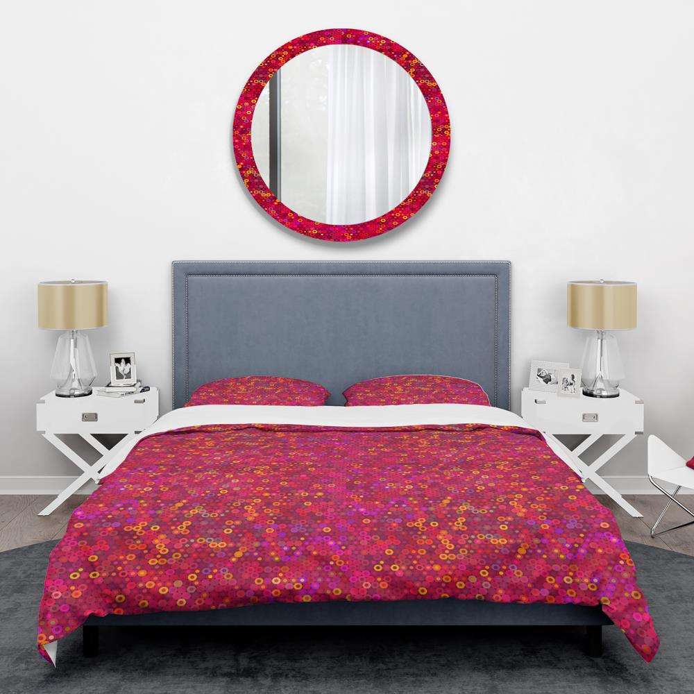 Designart BED24068-Q 3 -Piece Red Queen Duvet cover Set