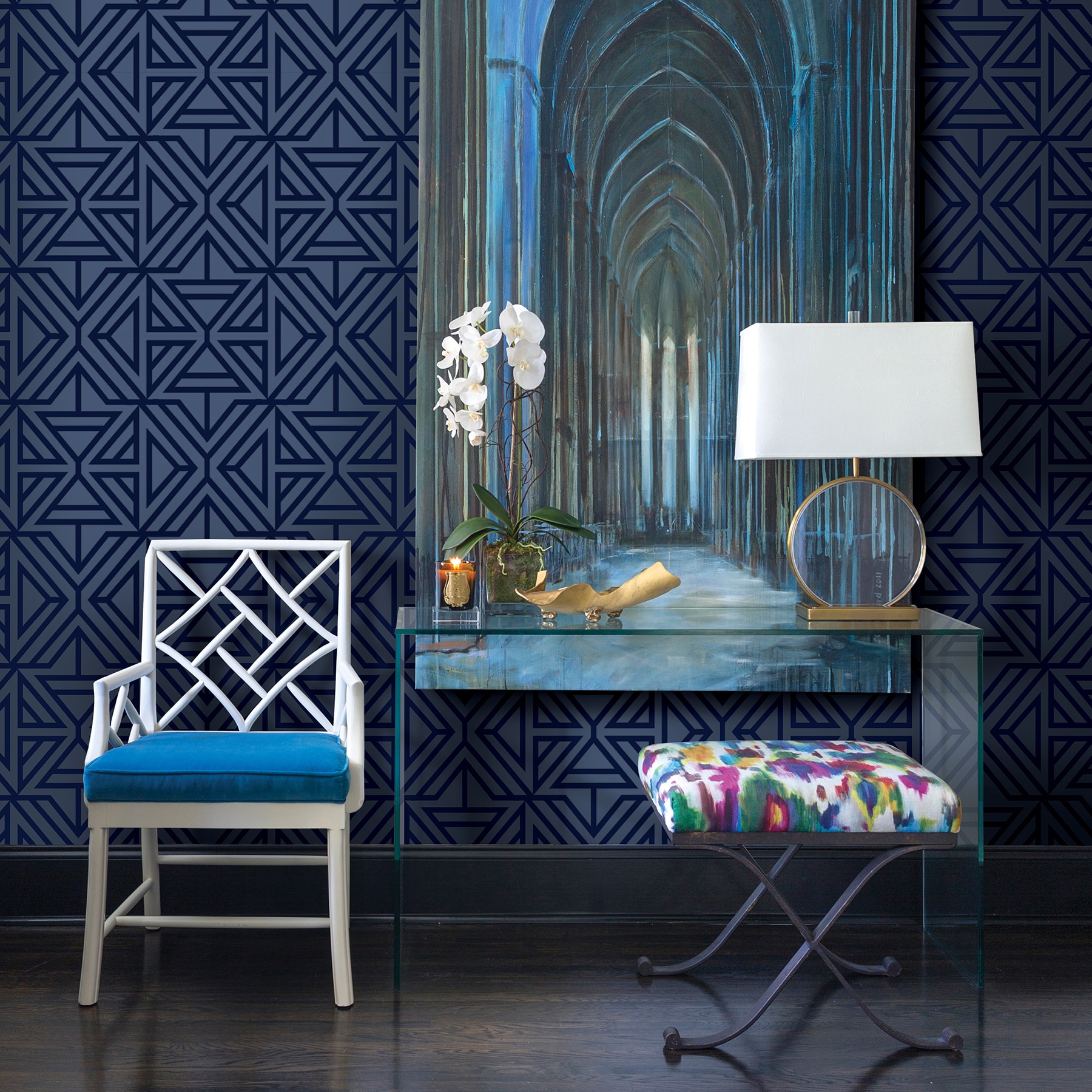 2903-25813 - Bluebell Wallpaper by A-Street-Landon Abstract Geometric