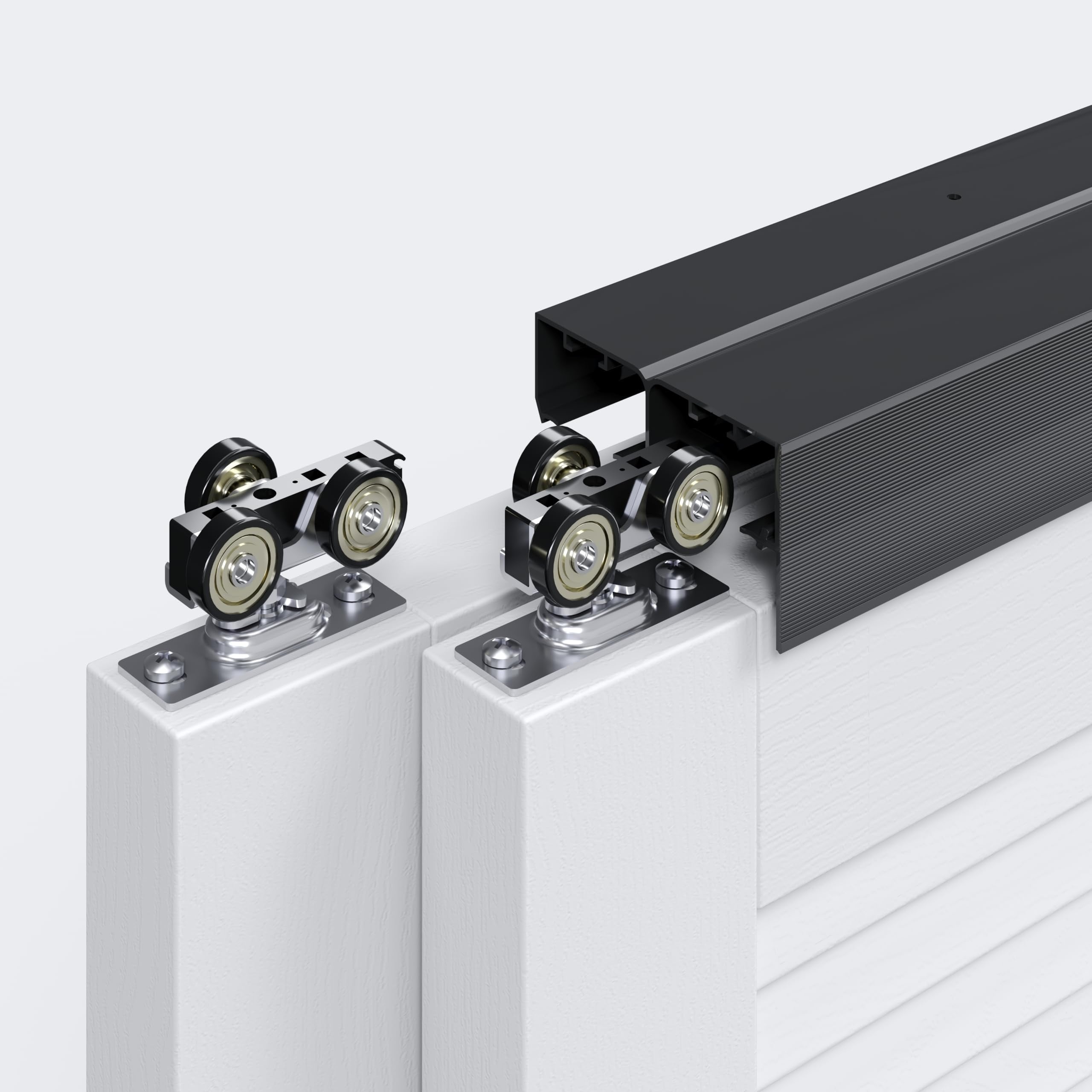 Aoibox 8 ft Bypass Double Sliding Pocket Door Hardware Kit for 4 Door System Commercial Grade Aluminum Track #LAB8KQB4