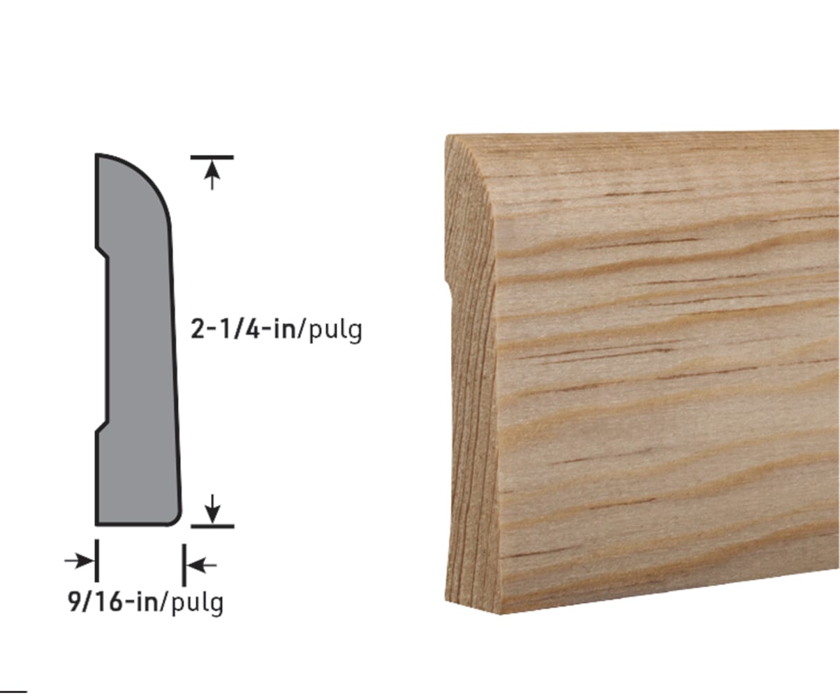 RELIABILT 9/16-in x 2-1/4-in x 7-ft Unfinished Pine 7355 Casing in the ...