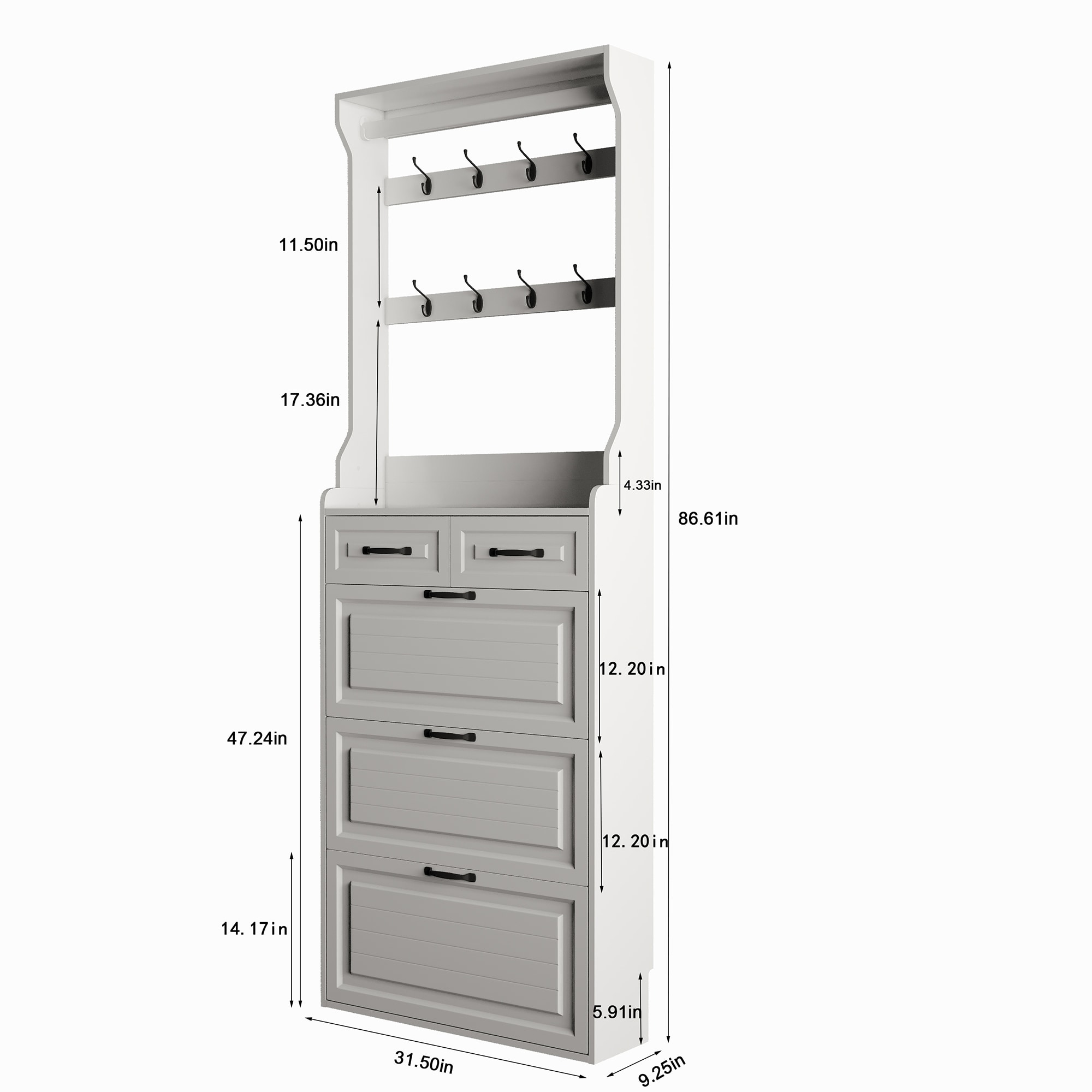 SINOFURN SYC080015WT Shoe-Racks - View #6