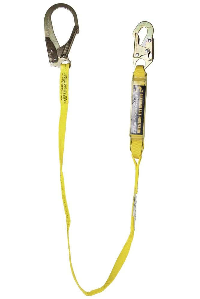 Guardian Fall Protection Steel Rebar Hook Lanyard, 1-in Nylon Web, Clear  Shock Pack, 3,600 lb Gate, Yellow, Large in the Safety Accessories  department at
