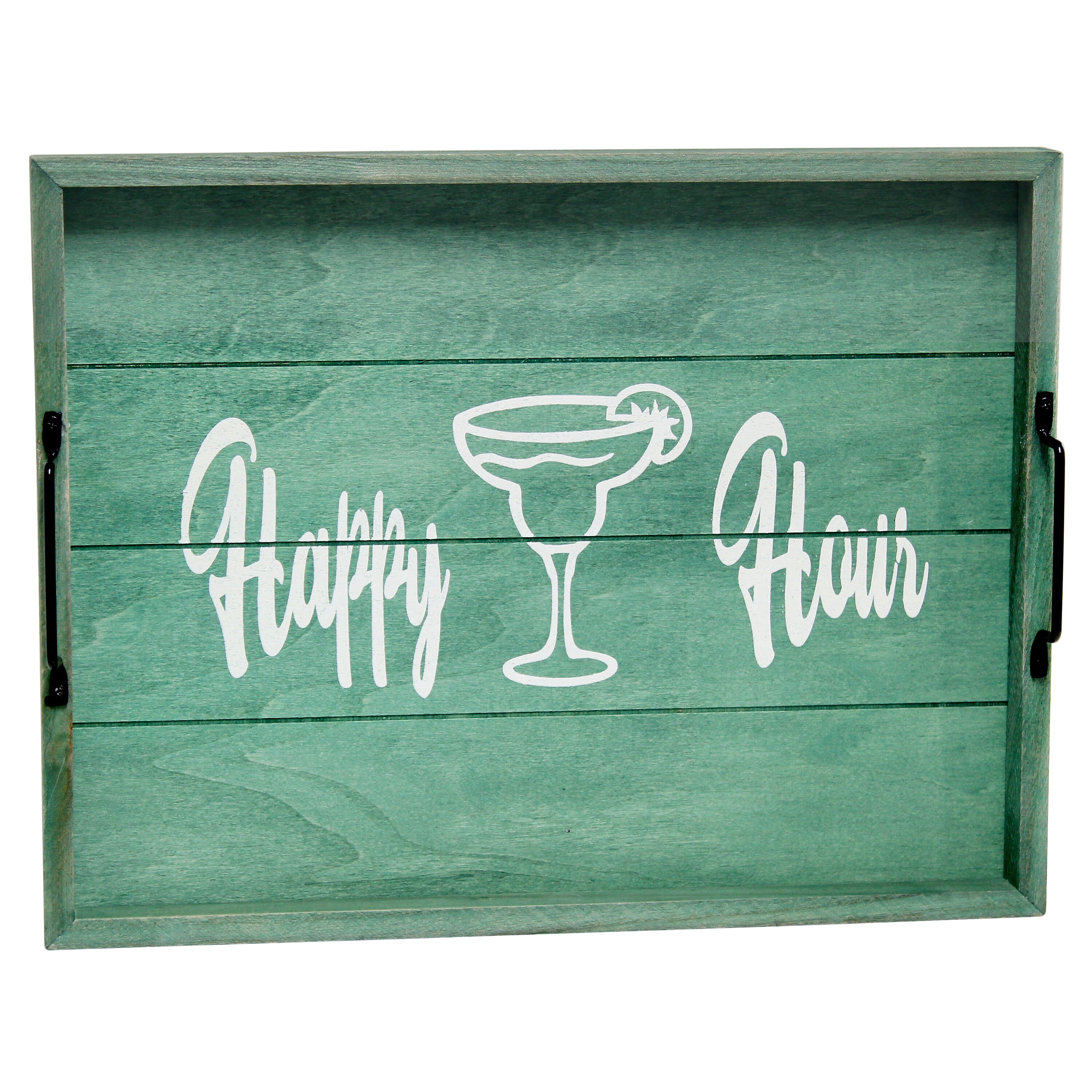 Elegant Designs HG2000-AHH 15.5-in x 12-in Aqua Wash Rectangle Serving Tray