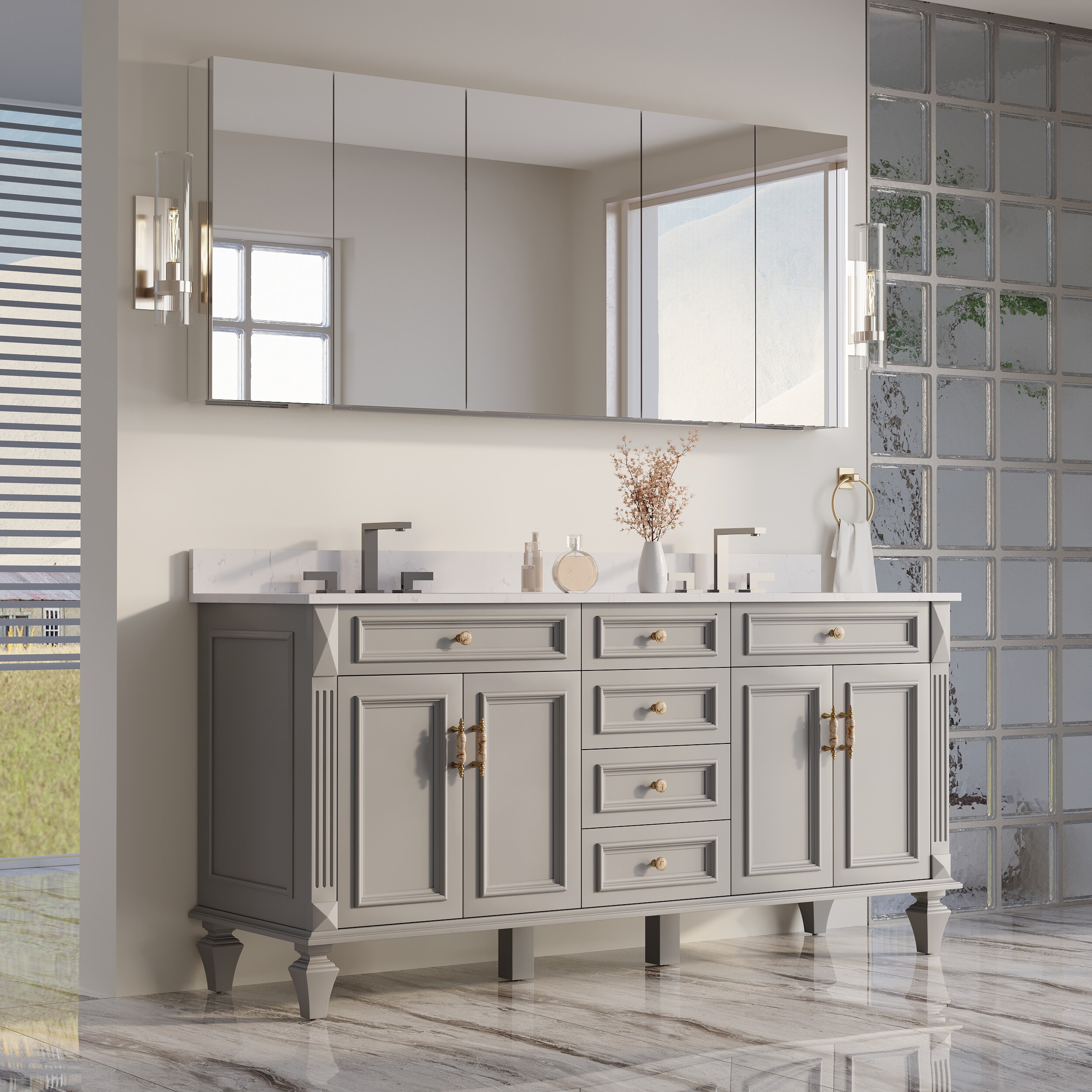 CALVON ROABCA12R-48-12L Bathroom-Medicine-Cabinets - View #12