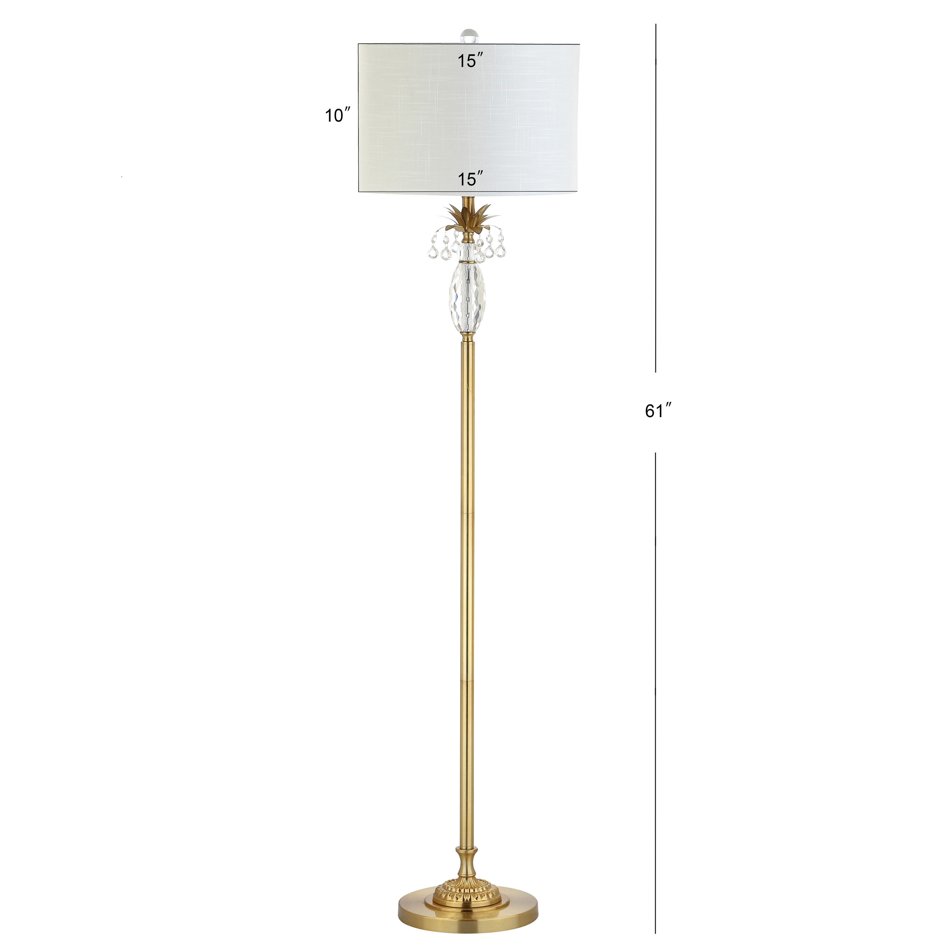 JONATHAN Y Adalyn Crystal/Metal Transitional 61-in Clear/Brass Gold ...