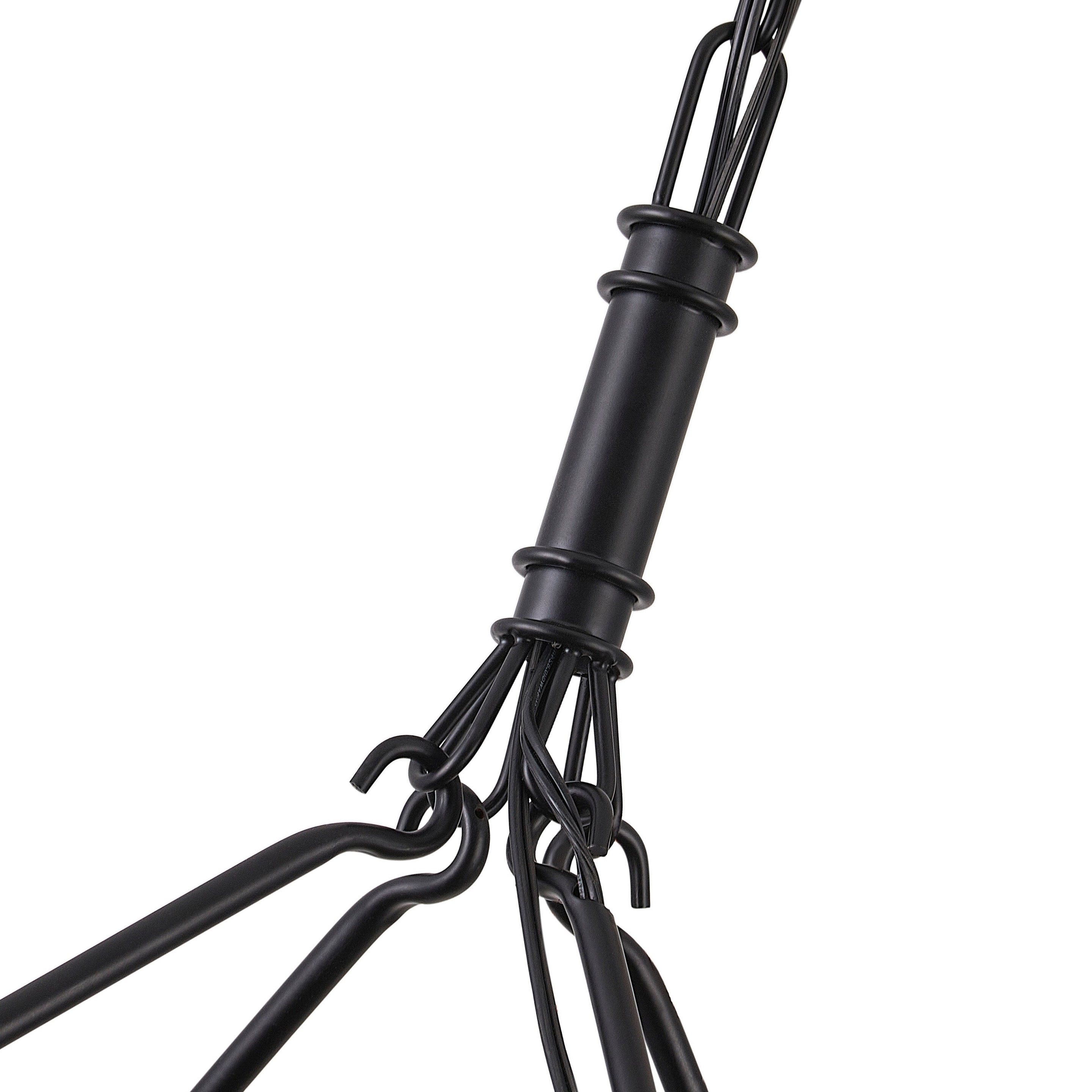 Black Metal Adjustable Candle Chandelier with 8 Lights