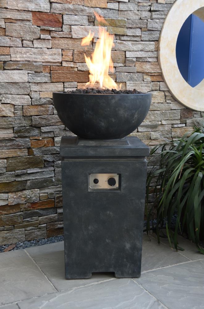 Elementi Exeter 21-in W 40000-BTU Dark Grey Concrete Propane Gas Fire ...