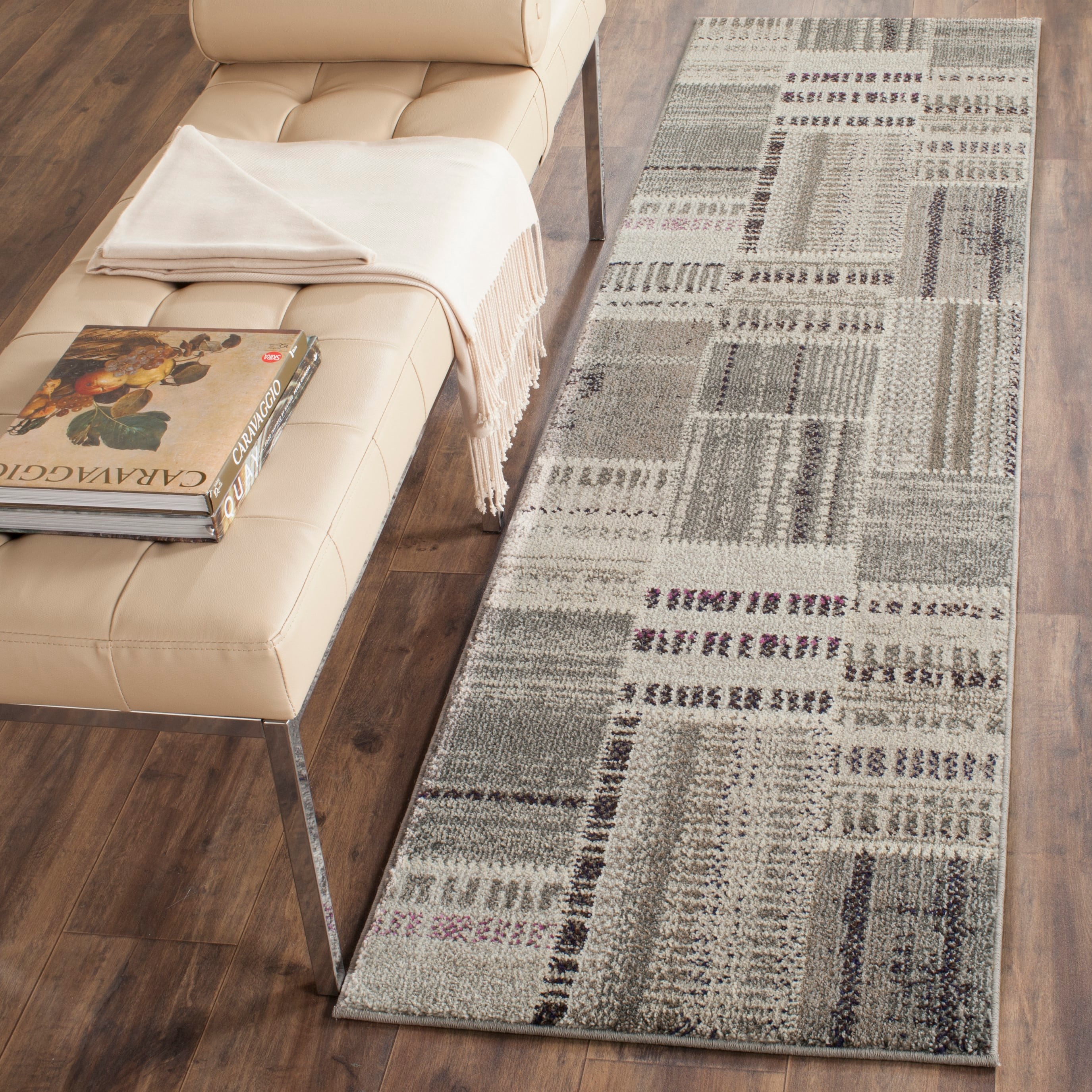Safavieh MNC215G-28 Monaco Malena 2 x 8 (ft) Loomed Polypropylene Gray/Multi Rectangular Indoor Geometric Farmhouse/Cottage Runner rug