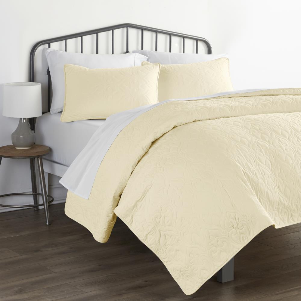 Ienjoy Home IEH-QLT-DA-K-YE Home 3 -Piece Yellow King/California king Quilt Set