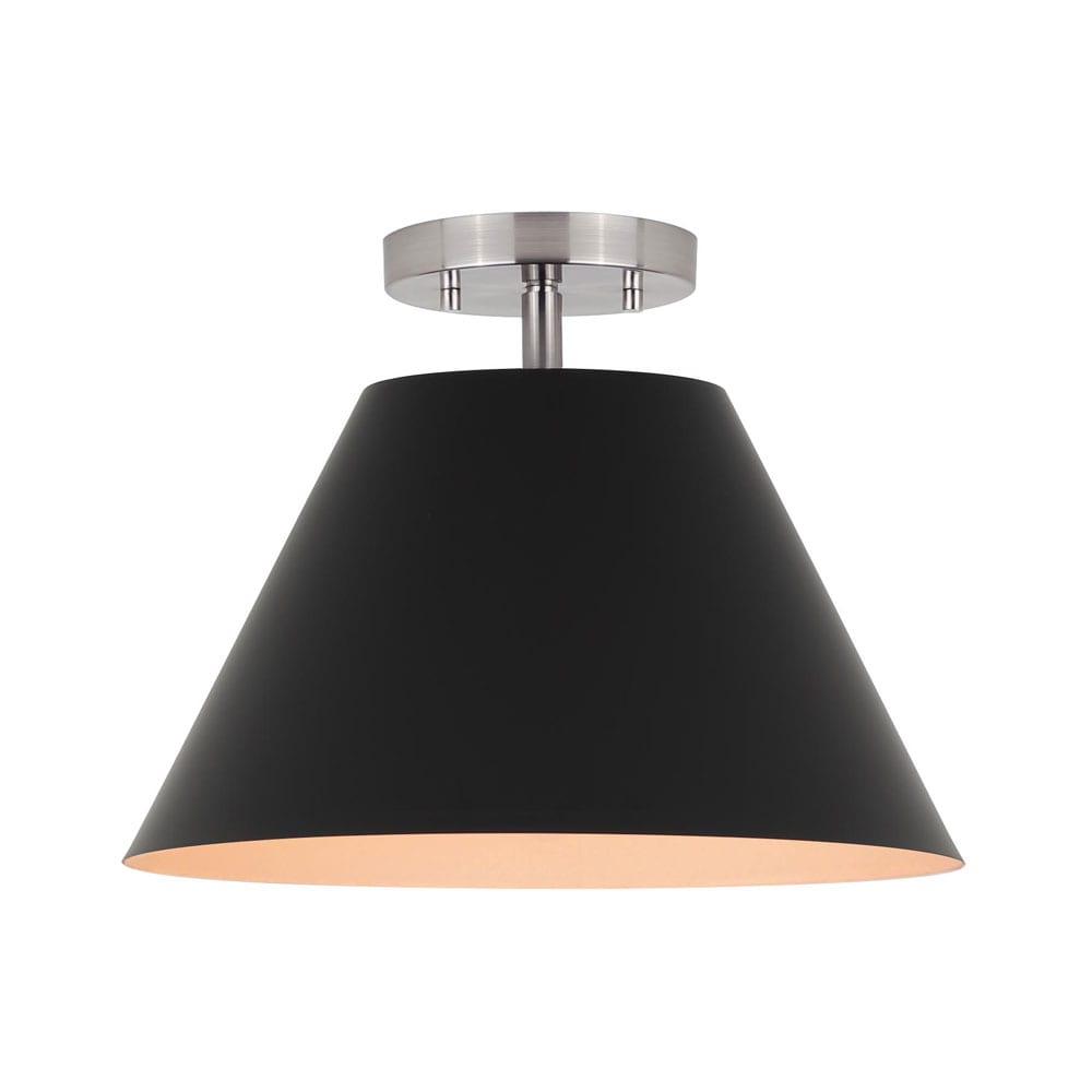Canarm ISF1076A01BKN Talia 1-Light 12.58-in Multiple Finishes Multiple Colors/Finishes Semi mount light
