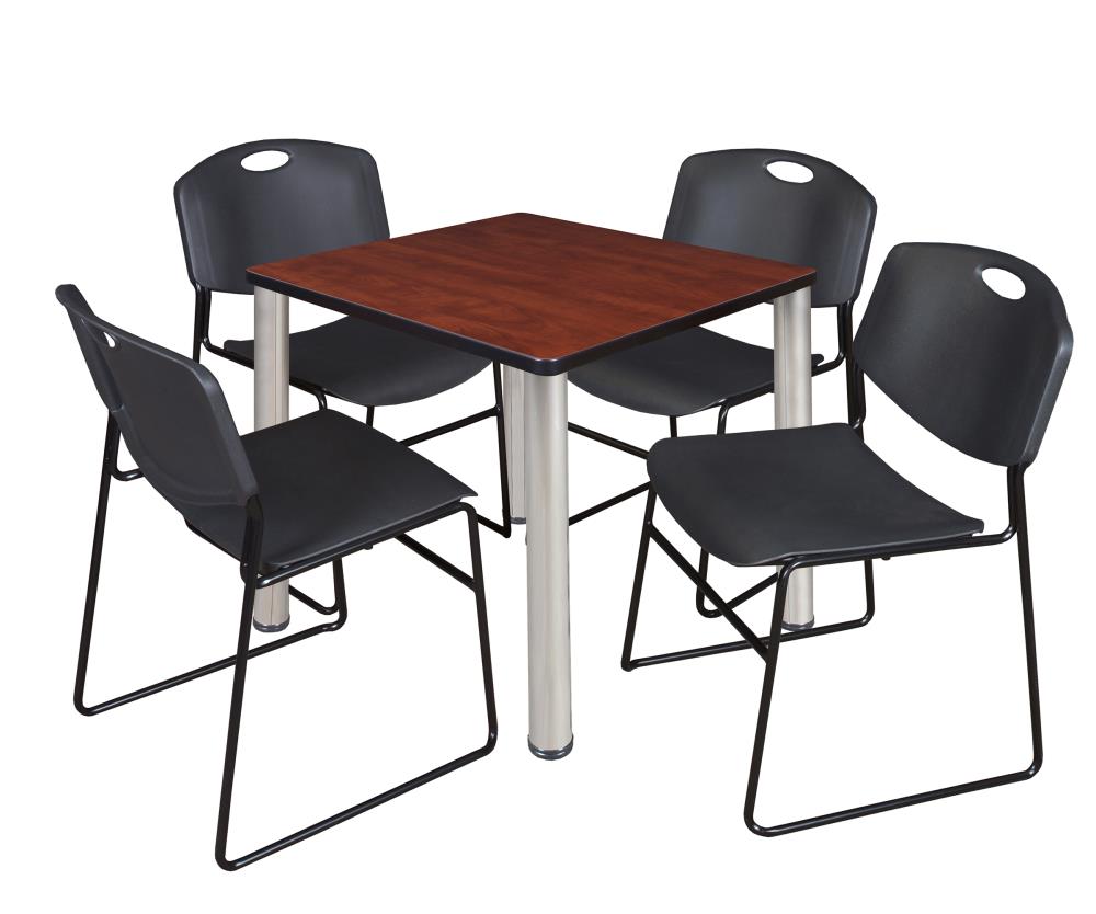 Regency TB3030CHBPCM44BK Breakroom Red 4-Person Training Table (30-in W x 29-in H)