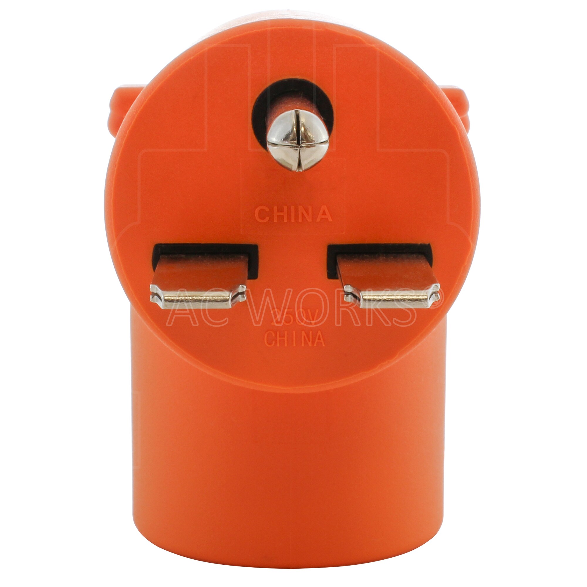 AC WORKS NEMA 6-30 Male Plug to NEMA 6-20 Female Connector 20-Amp 3-wire  Grounding Single To Single Orange Basic Elbow Adapter in the Adapters &  Splitters department at