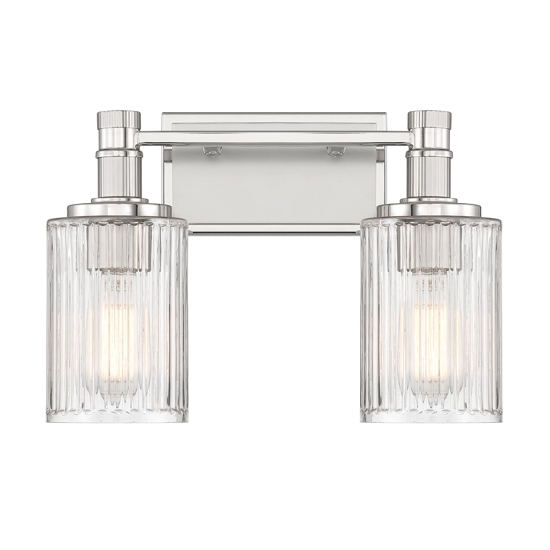 Savoy House 8-1102-2-146 Concord 2-Light Bathroom Light in Silver Polished Nickel 15-in 2 -Light Polished Chrome Vintage Vanity light