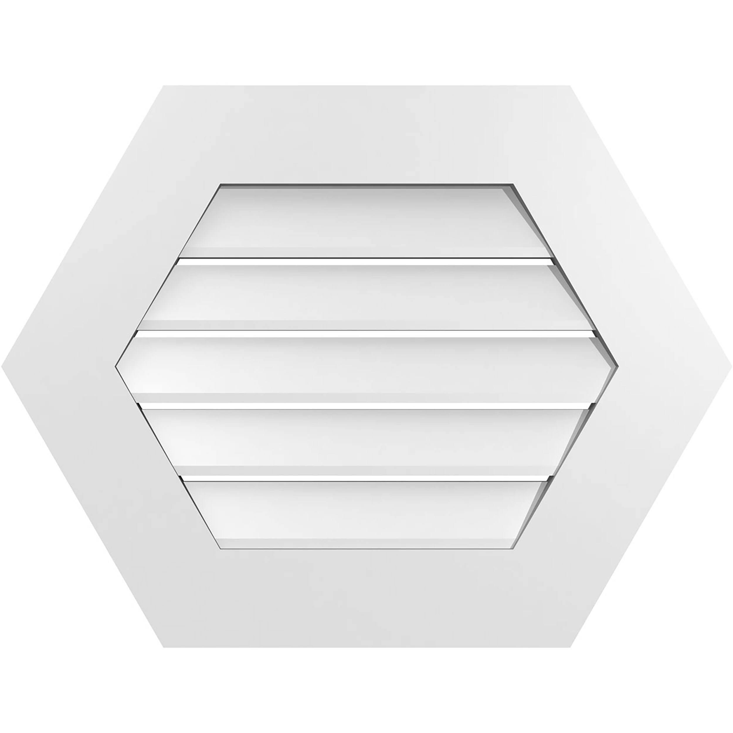 Ekena Millwork GVPHP26X2001SF 26-Inches x 20-Inches Off-white Peaked PVC Gable Louver Vent
