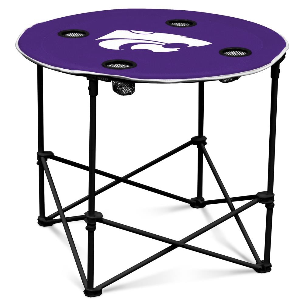 Logo Brands 158-31 Kansas State Wildcats 2.3-ft x 2.3-ft Indoor or Outdoor Round Polyester Purple Tailgate Table