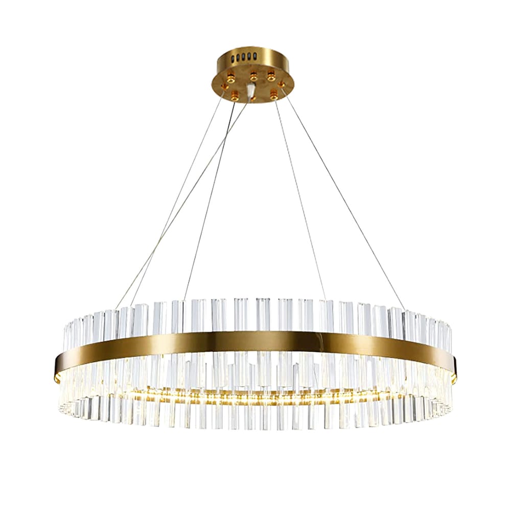 Oukaning Modern Round Crystal Oval Gold Decorative Modern/Contemporary  Clear Glass Square LED Hanging Pendant Light in the Pendant Lighting  department at