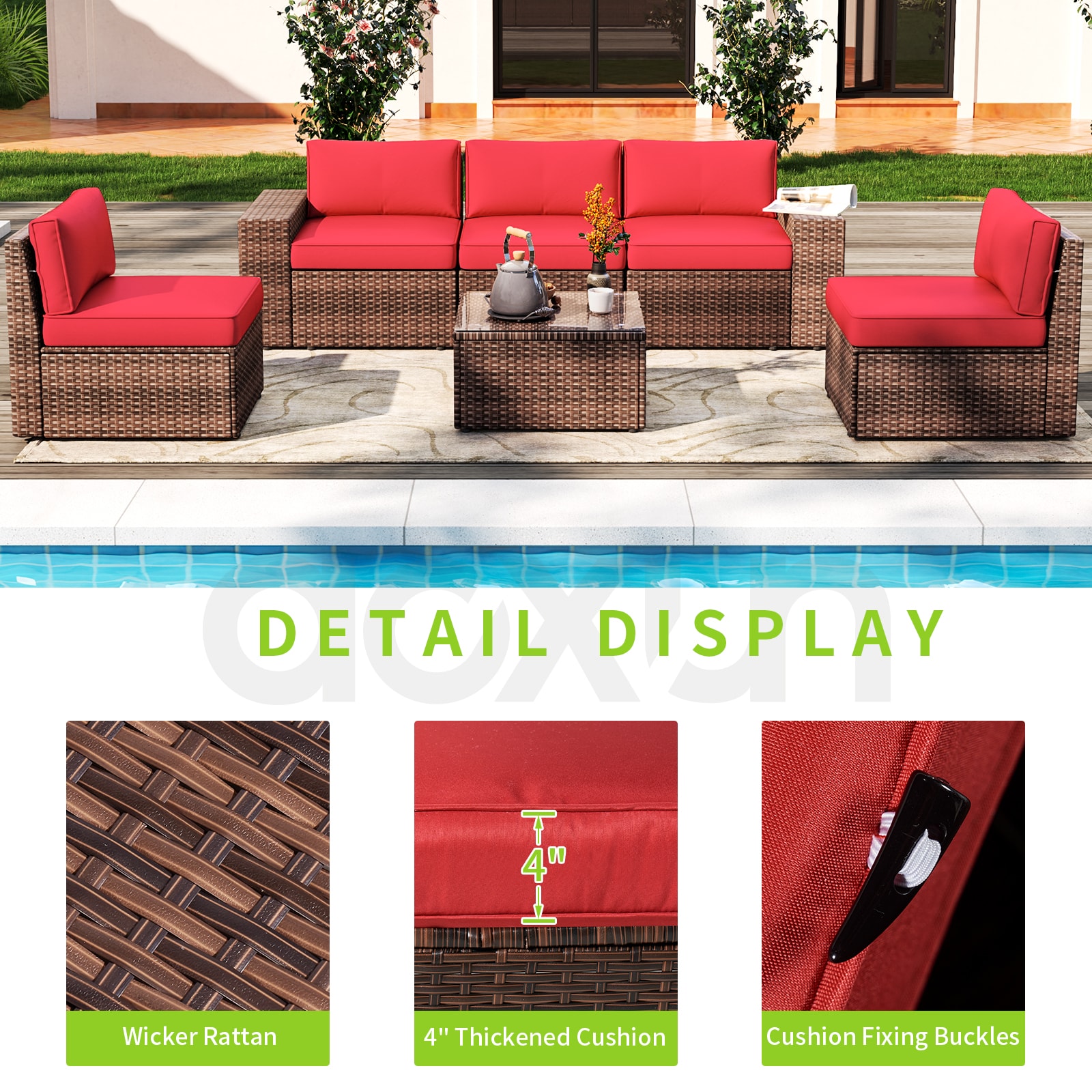 AOXUN LS-039RDAB Patio-Conversation-Sets - View #3