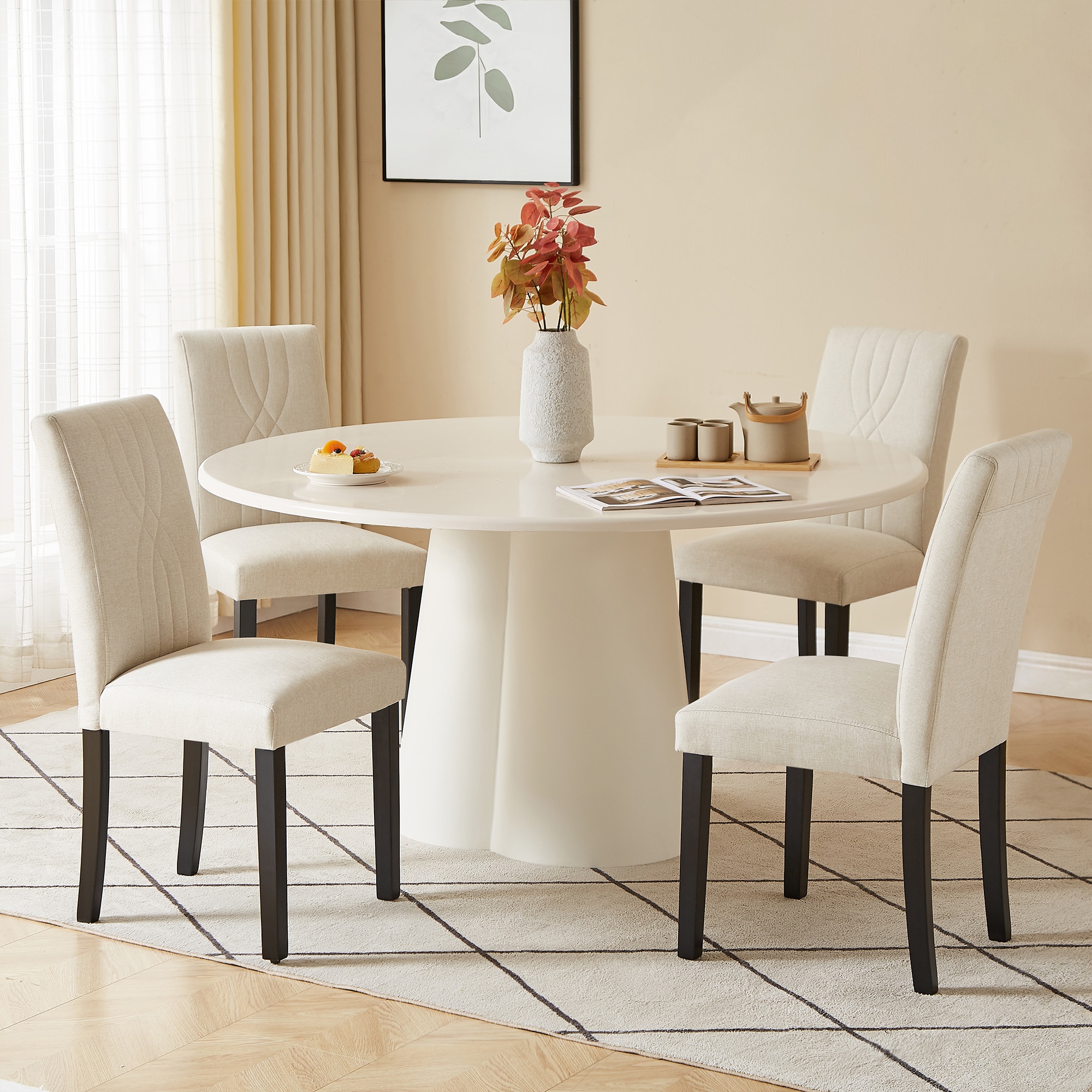 Vecelo LOE-DC03-BGE-2P Dining-Chairs - View #7